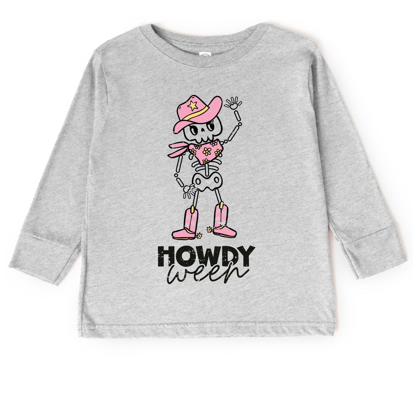 Howdyween Skeleton - Kids Toddler Long Sleeve Tee and Kids Youth Long Sleeve Tee
