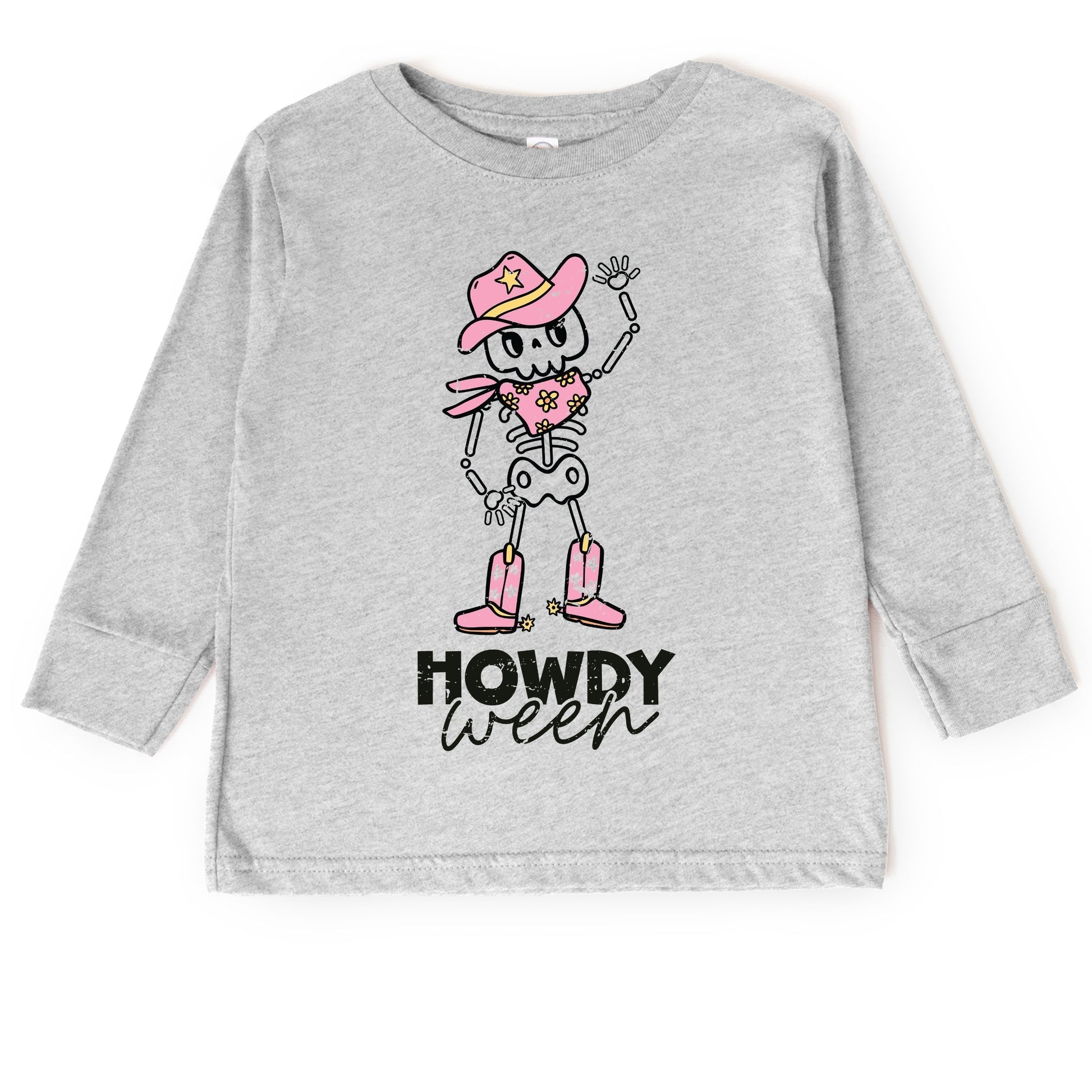 Howdyween Skeleton - Kids Toddler Long Sleeve Tee and Kids Youth Long Sleeve Tee