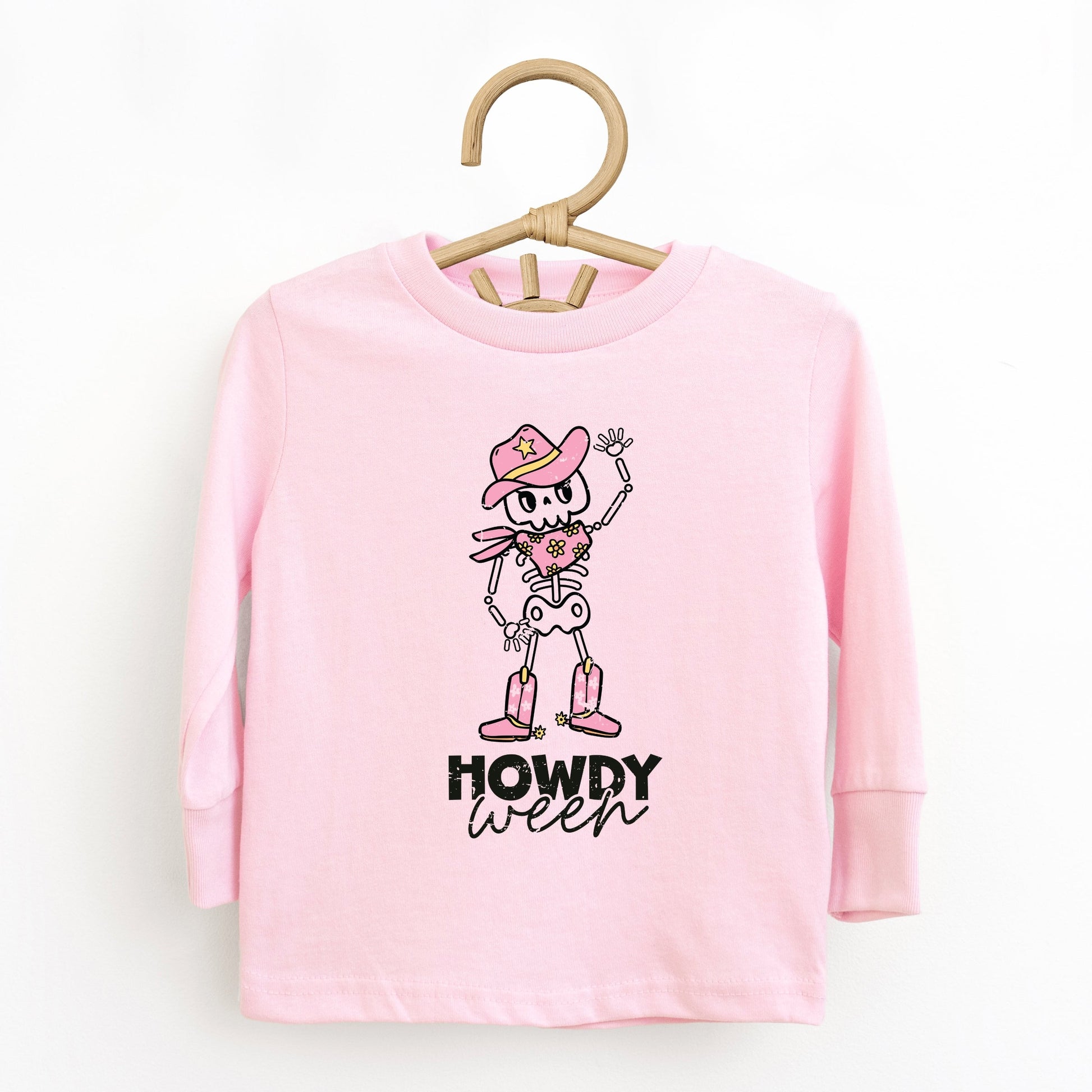 Howdyween Skeleton - Kids Toddler Long Sleeve Tee and Kids Youth Long Sleeve Tee
