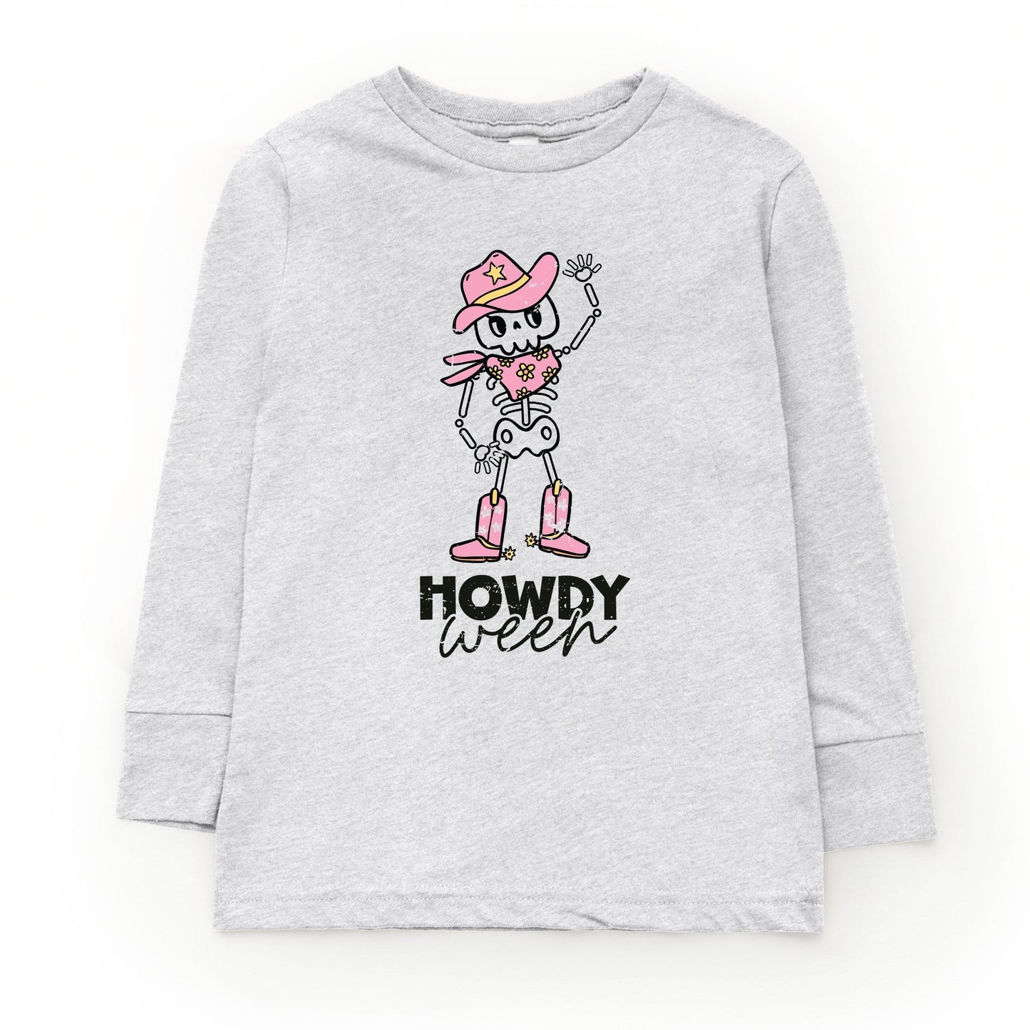 Howdyween Skeleton - Kids Toddler Long Sleeve Tee and Kids Youth Long Sleeve Tee