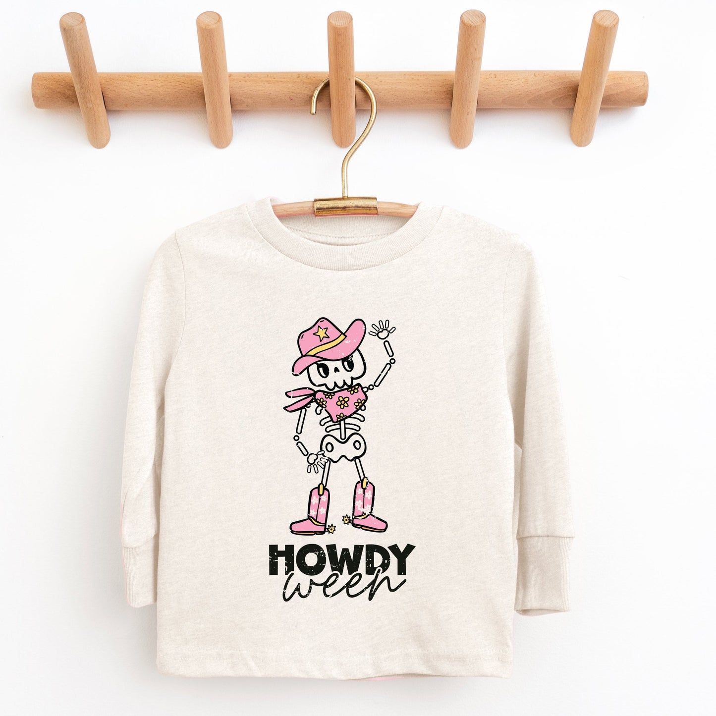 Howdyween Skeleton - Kids Toddler Long Sleeve Tee and Kids Youth Long Sleeve Tee