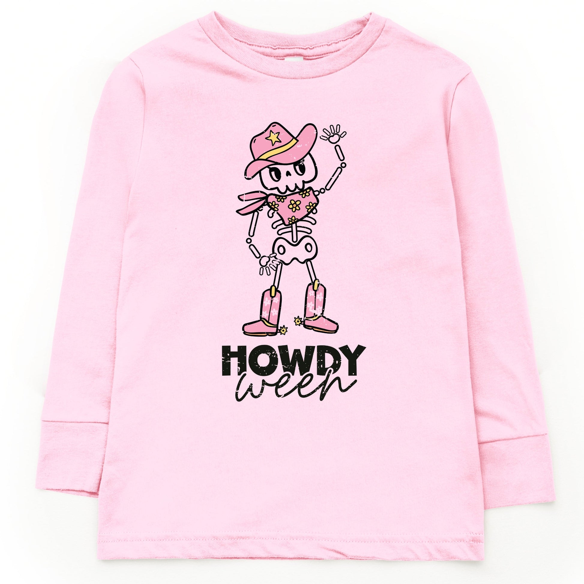 Howdyween Skeleton - Kids Toddler Long Sleeve Tee and Kids Youth Long Sleeve Tee