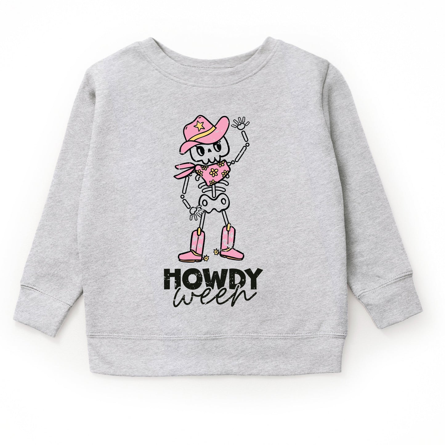 Howdyween Skeleton - Kids Toddler Sweatshirt and Kids Youth Sweatshirt