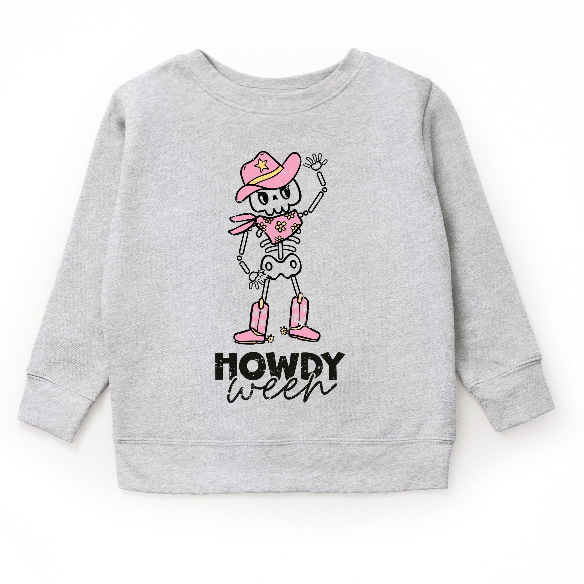 Howdyween Skeleton - Kids Toddler Sweatshirt and Kids Youth Sweatshirt