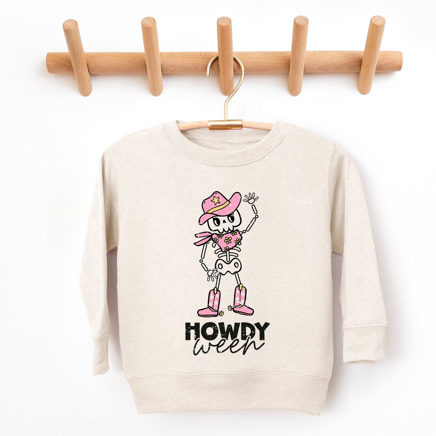 Howdyween Skeleton - Kids Toddler Sweatshirt and Kids Youth Sweatshirt