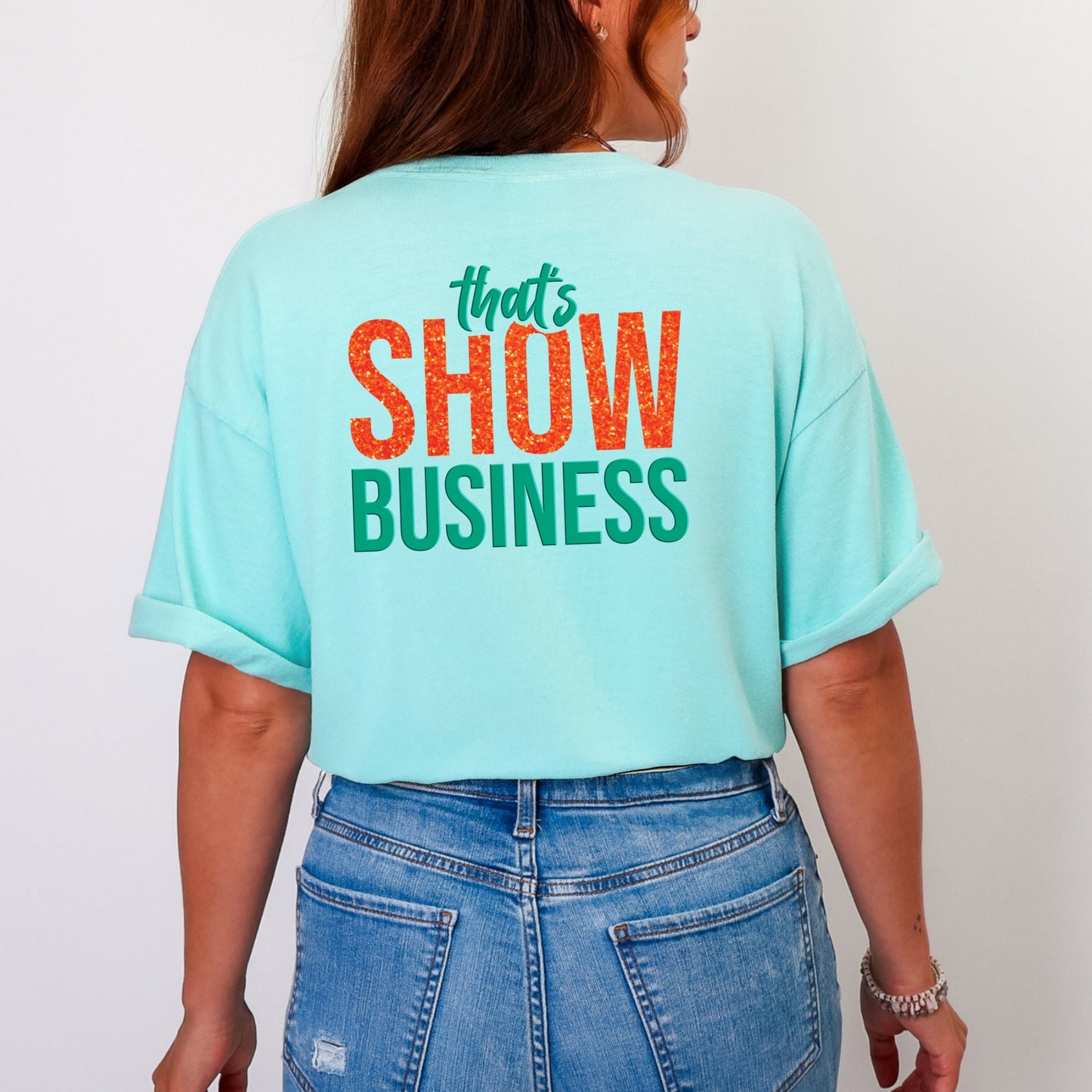 That's Show Business Puff/Glitter - Womens Garment Dyed Tee