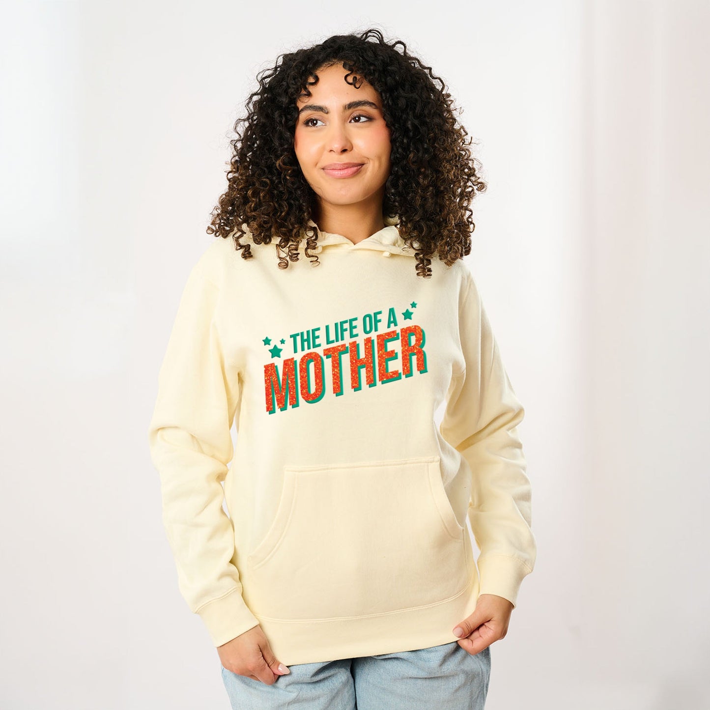 The Life Of A Mother Puff/Glitter - Womens Hoodie