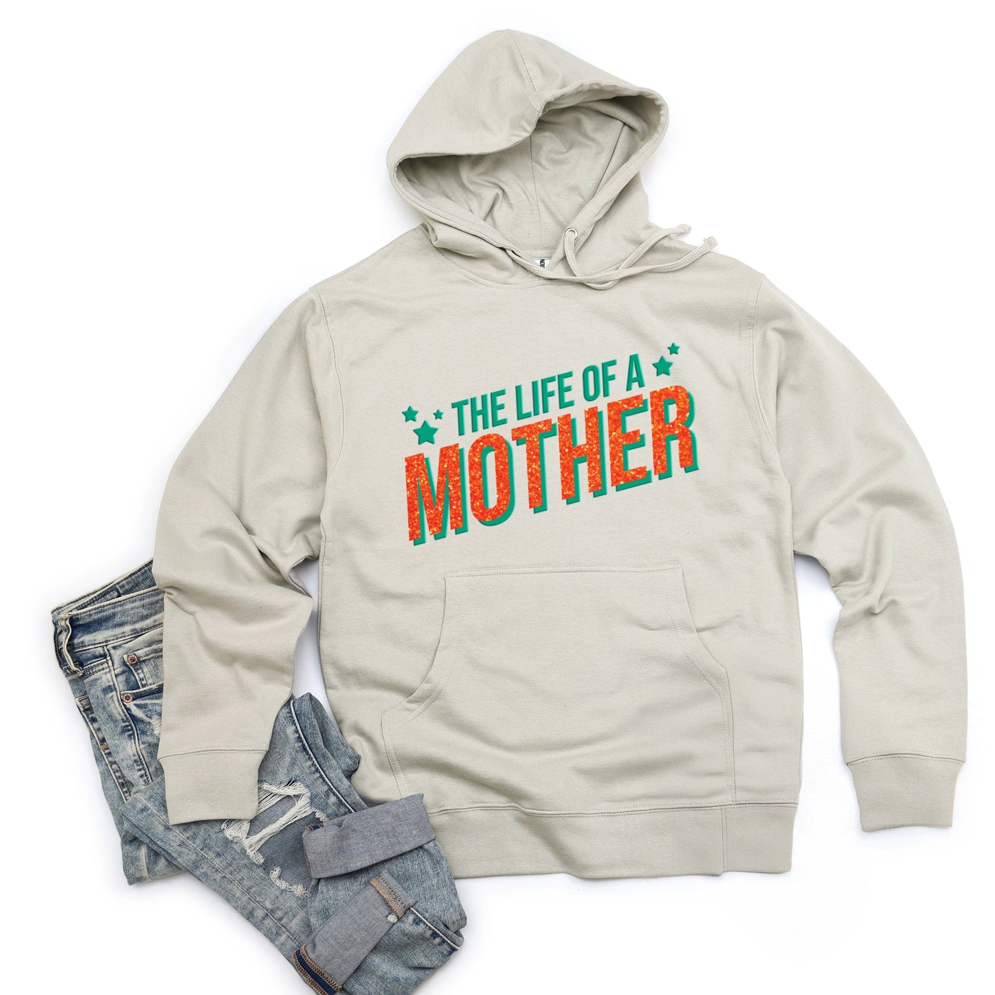 The Life Of A Mother Puff/Glitter - Womens Hoodie