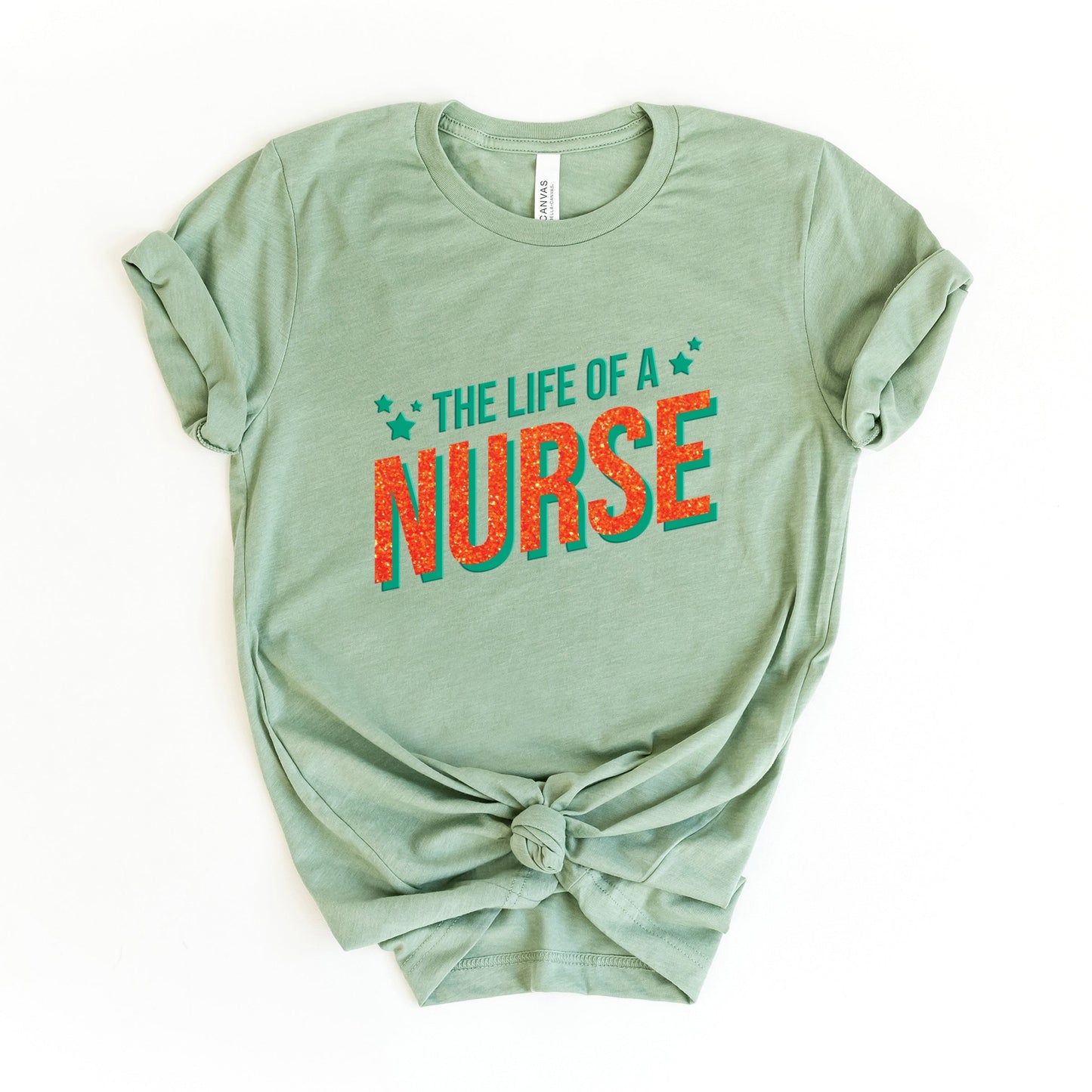 The Life Of A Nurse Puff/Glitter - Womens Short Sleeve Tee