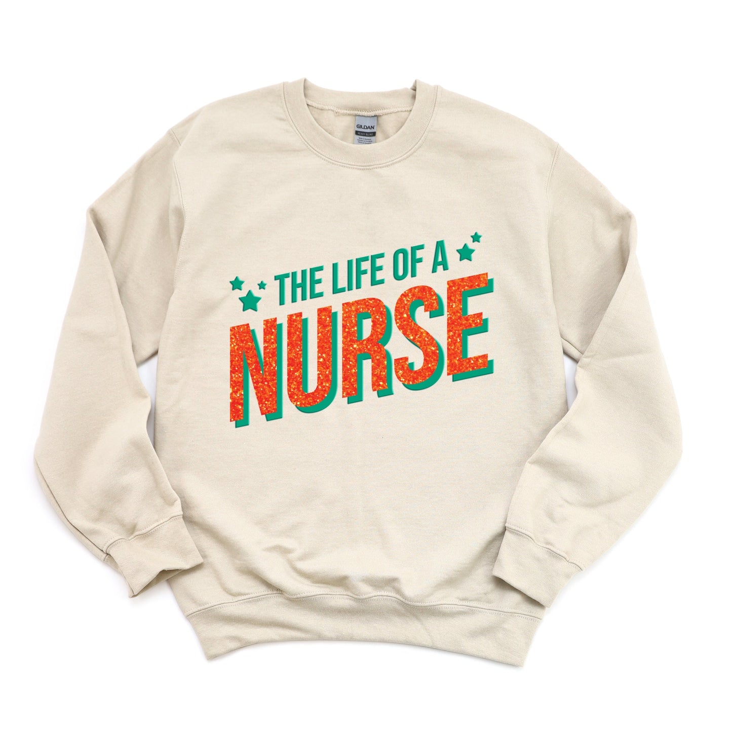 The Life Of A Nurse Puff/Glitter -  Womens Sweatshirt