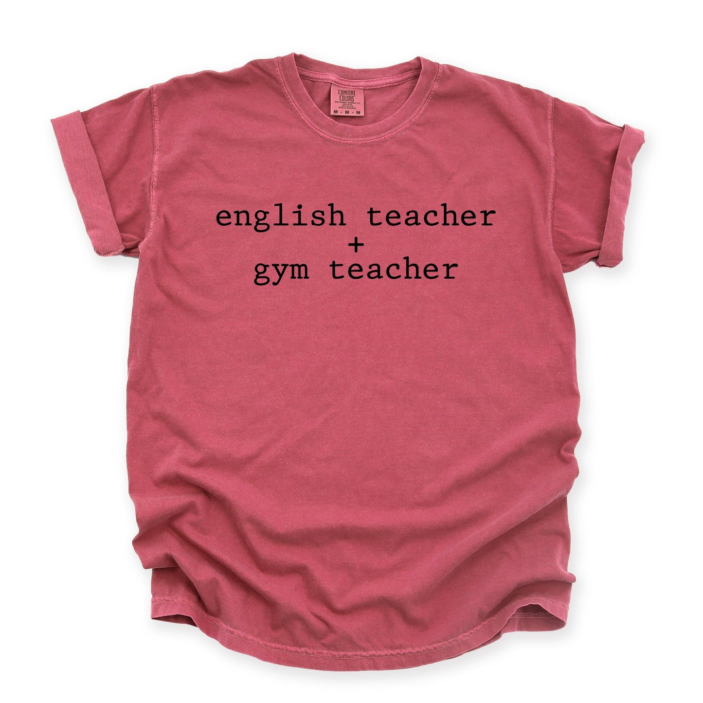 English Teacher + Gym Teacher Typewriter - Womens Garment Dyed Tee