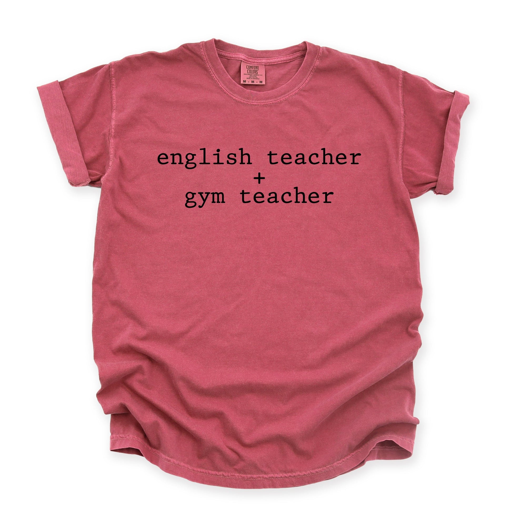English Teacher + Gym Teacher Typewriter - Womens Garment Dyed Tee