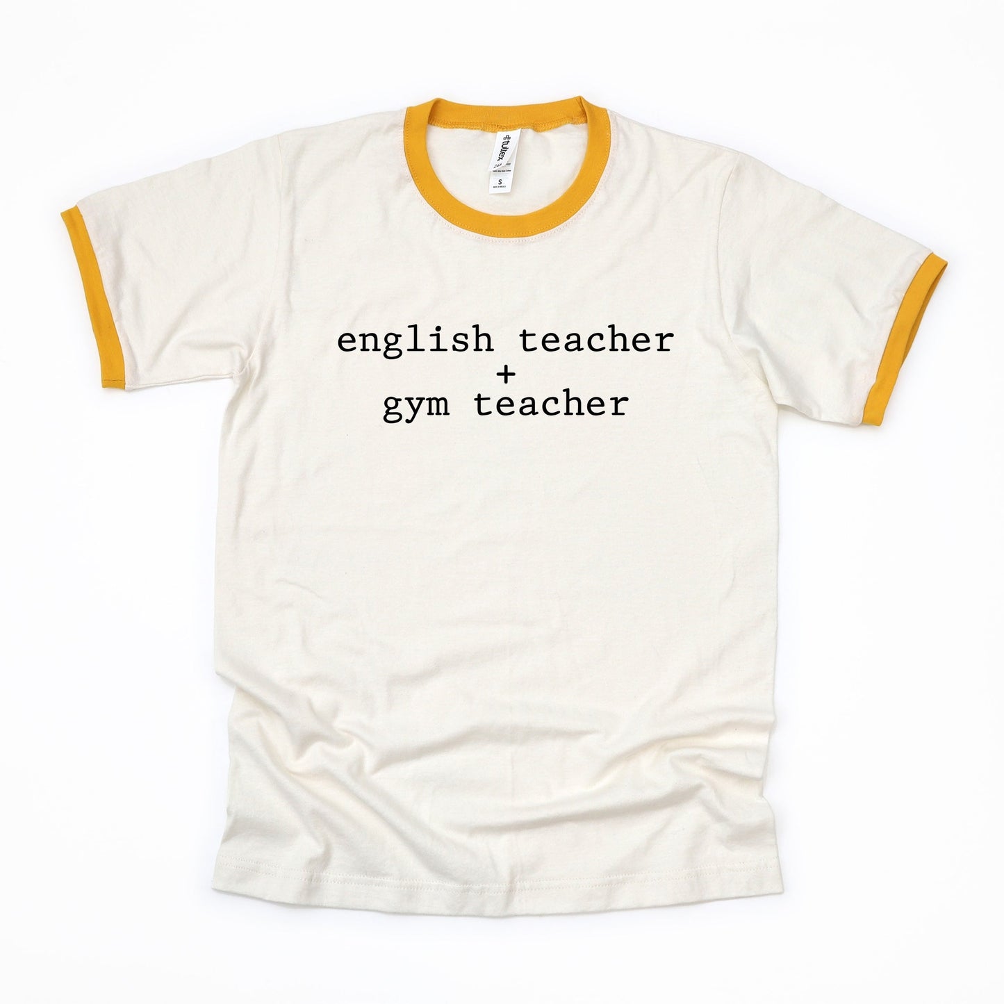 English Teacher + Gym Teacher Typewriter - Womens Ringer Tee