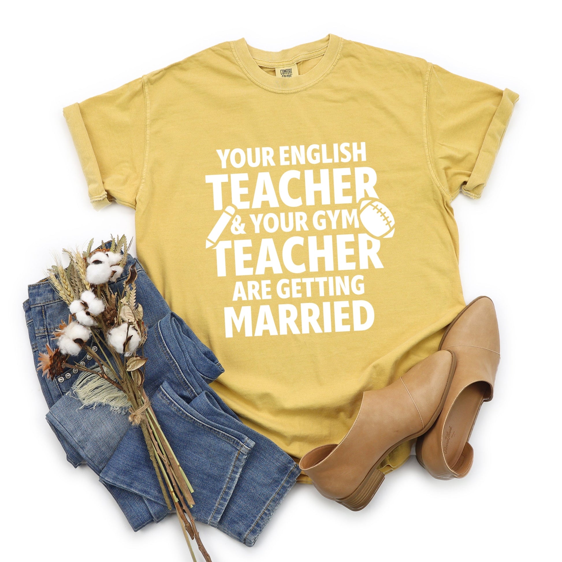 Your English Teacher and Your Gym Teacher Block - Women's Garment Dyed Tee