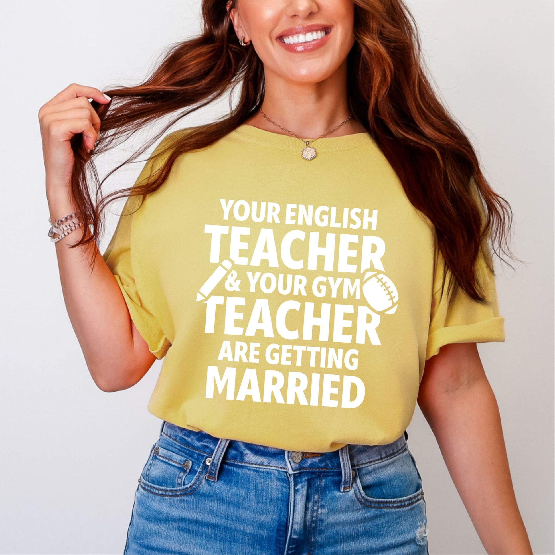 Your English Teacher and Your Gym Teacher Block - Women's Garment Dyed Tee