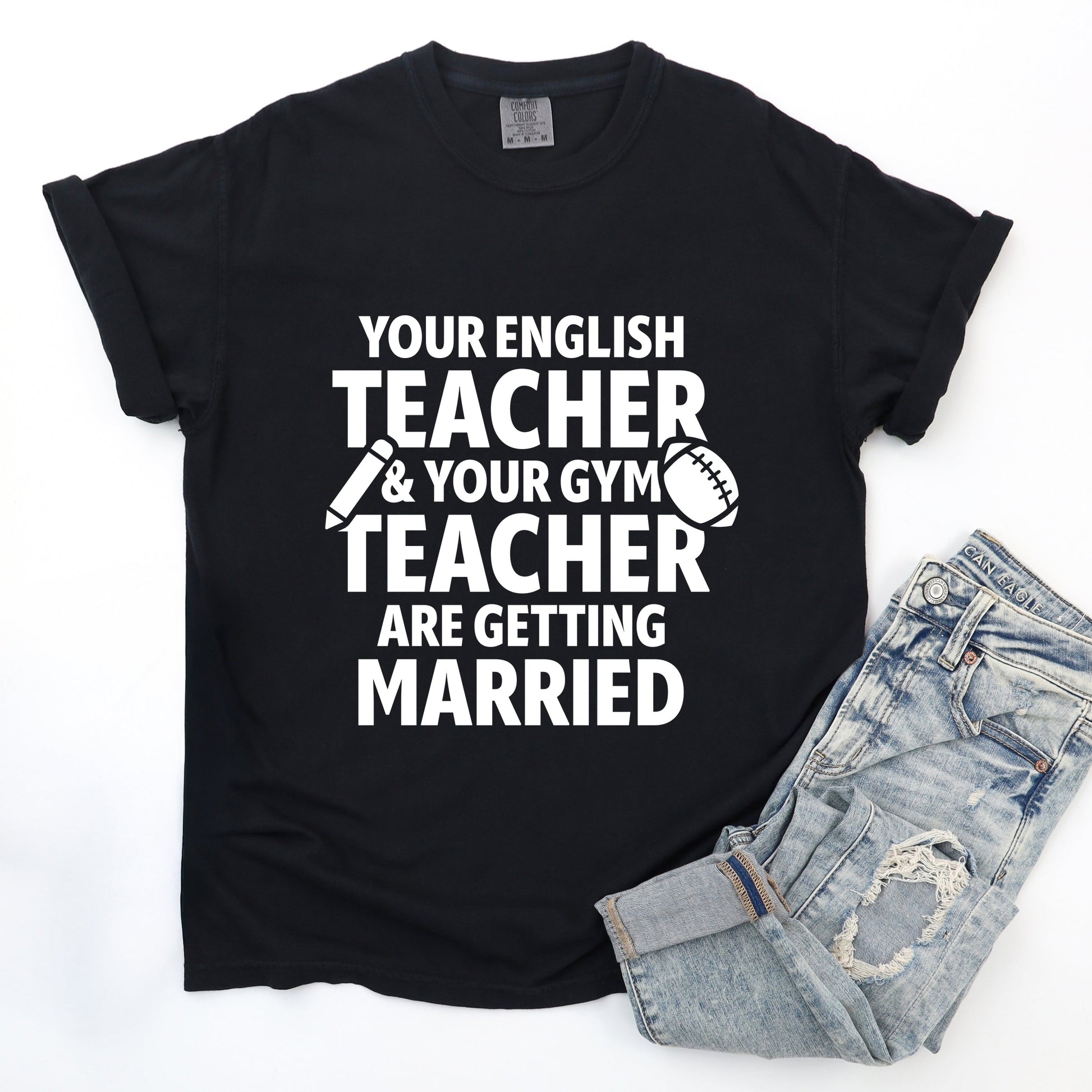 Your English Teacher and Your Gym Teacher Block - Women's Garment Dyed Tee