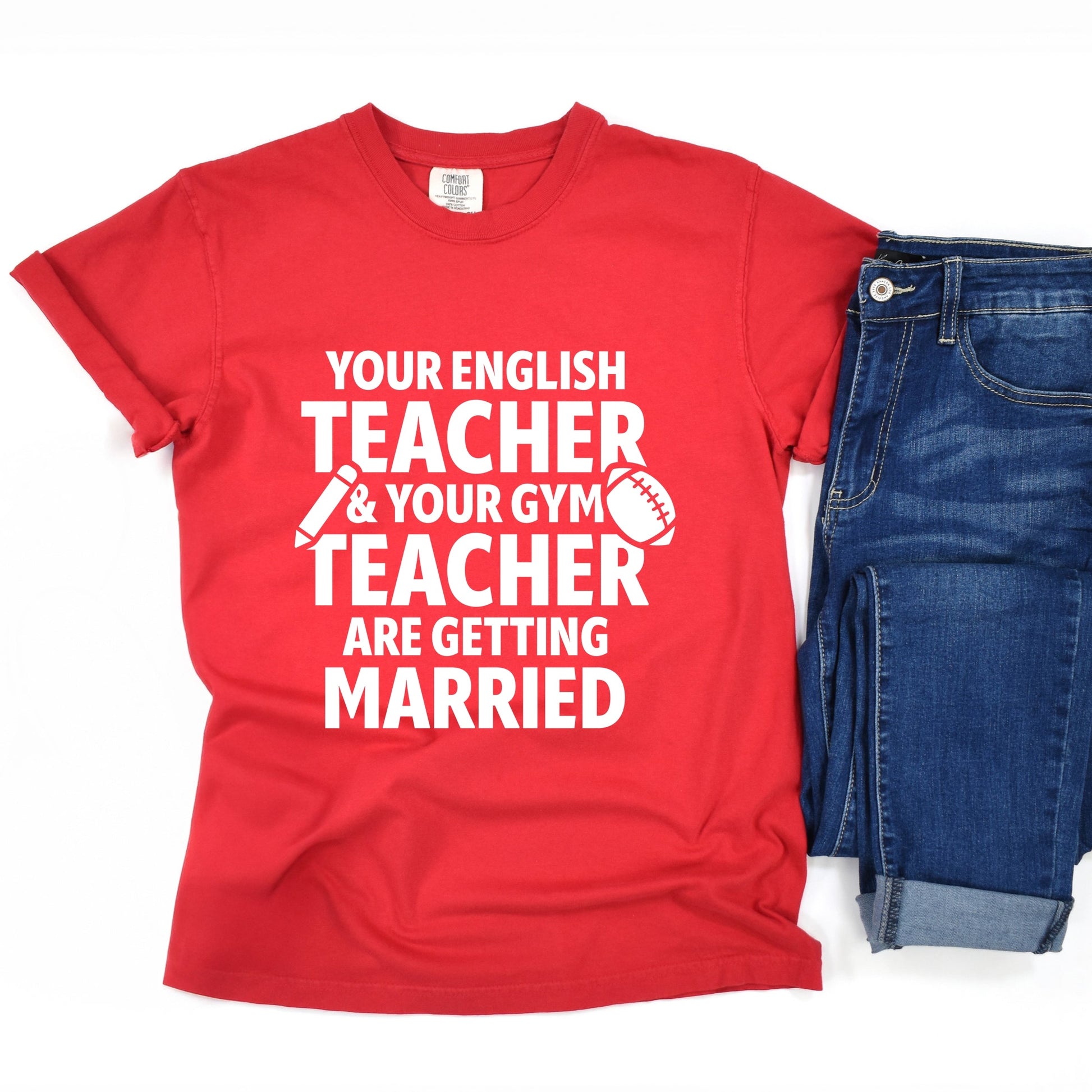 Your English Teacher and Your Gym Teacher Block - Women's Garment Dyed Tee