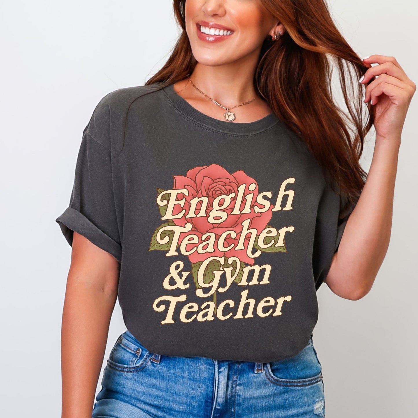 English Teacher + Gym Teacher Rose - Women's Garment Dyed Tee