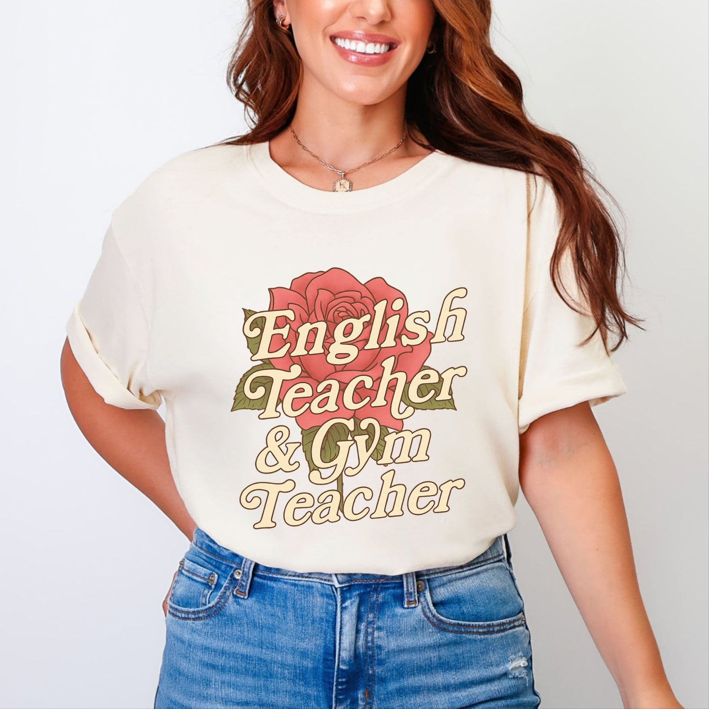English Teacher + Gym Teacher Rose - Womens Garment Dyed Tee