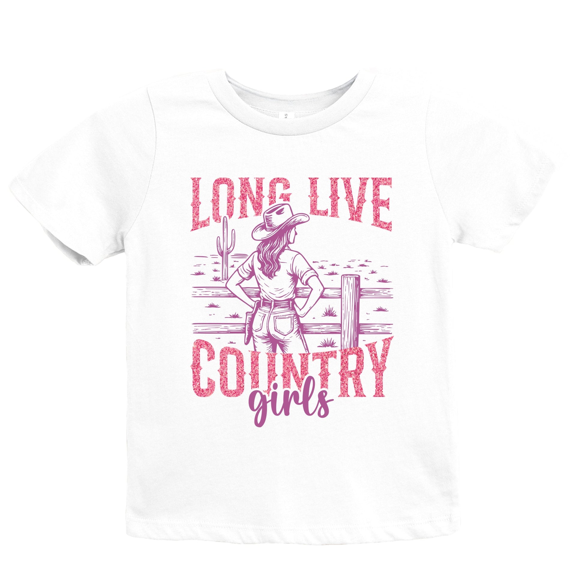 Long Live Country Girls Glitter - Youth Short Sleeve Graphic T-Shirt