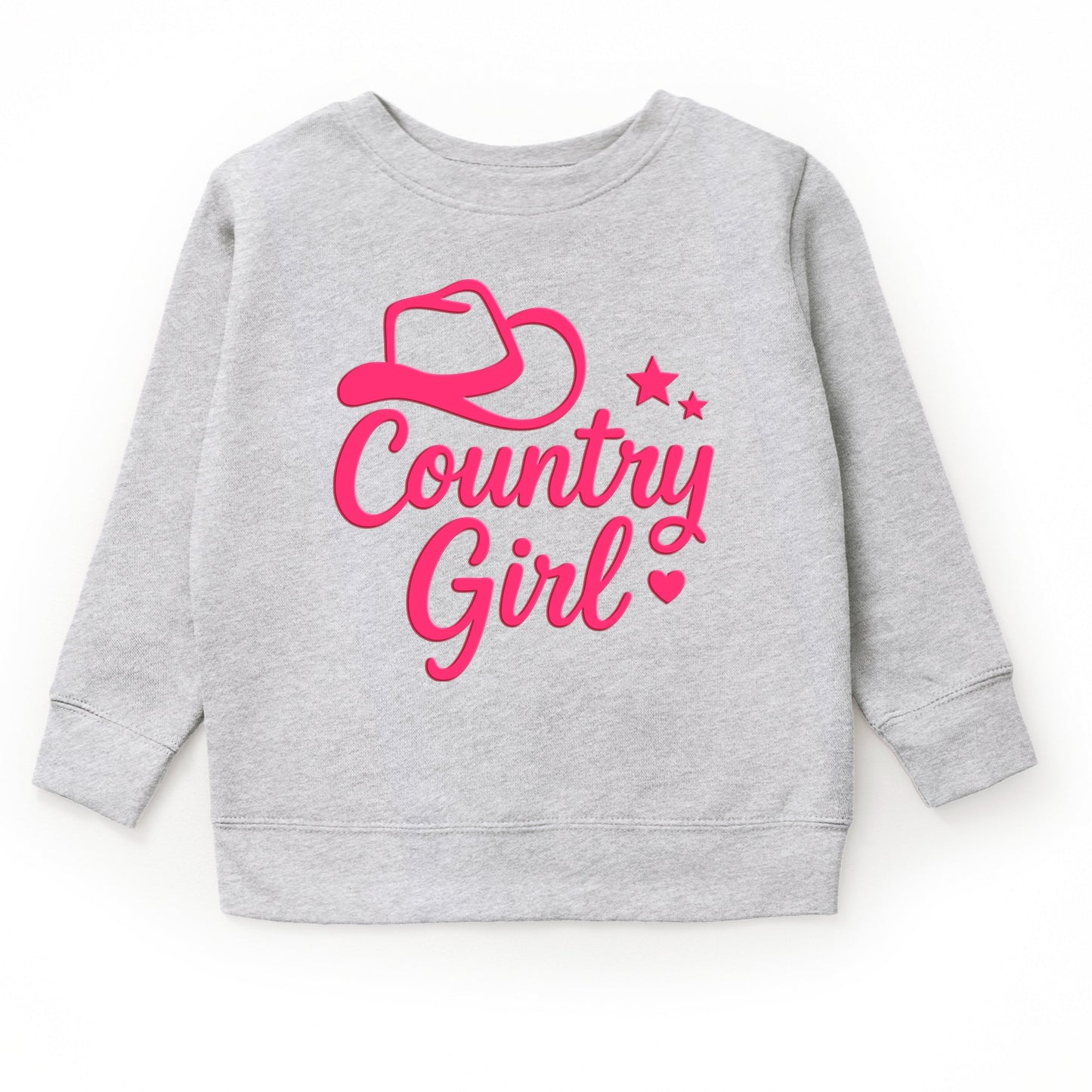 Country Girl Hat Puff Print  - Youth Graphic Sweatshirt