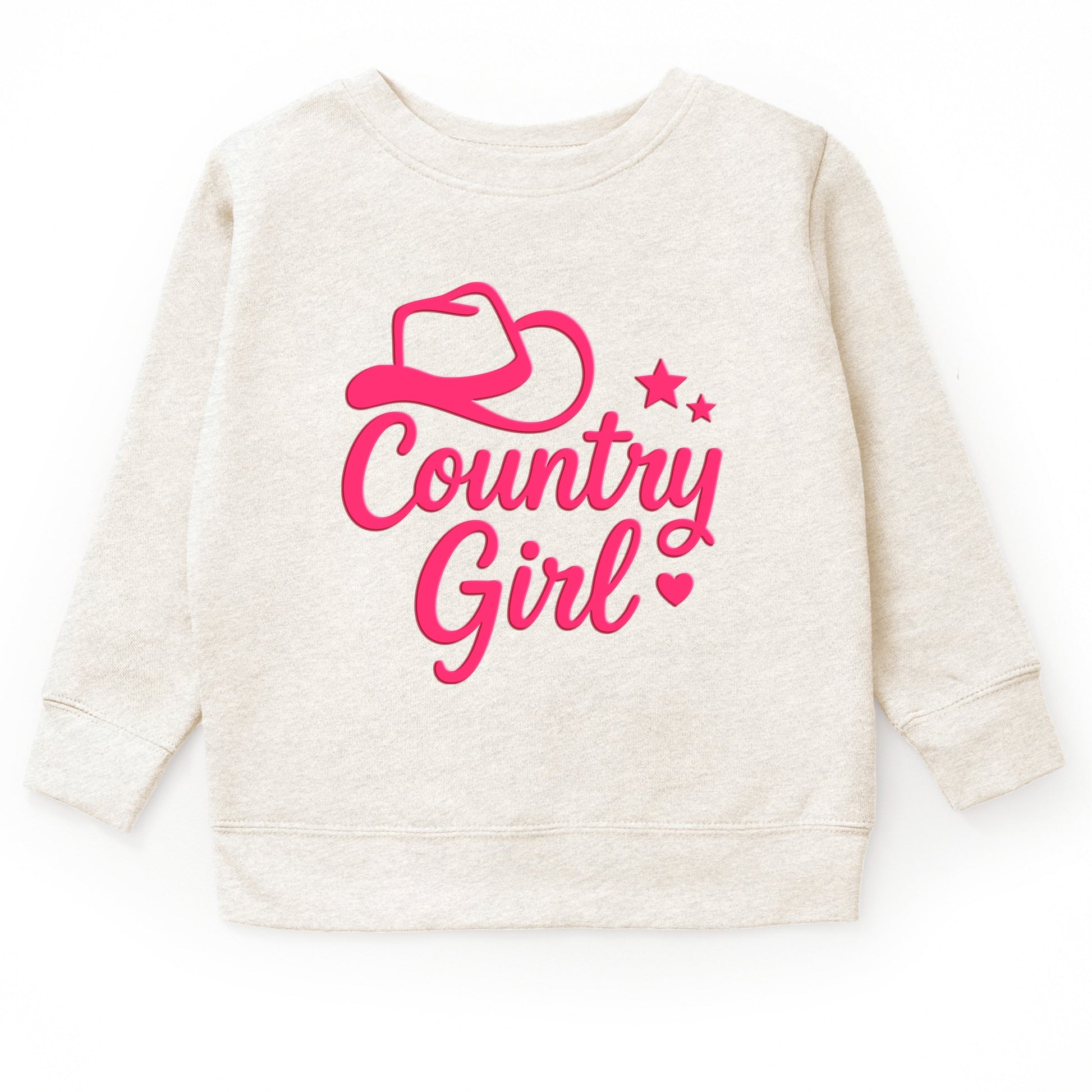 Country Girl Hat Puff Print  - Youth Graphic Sweatshirt