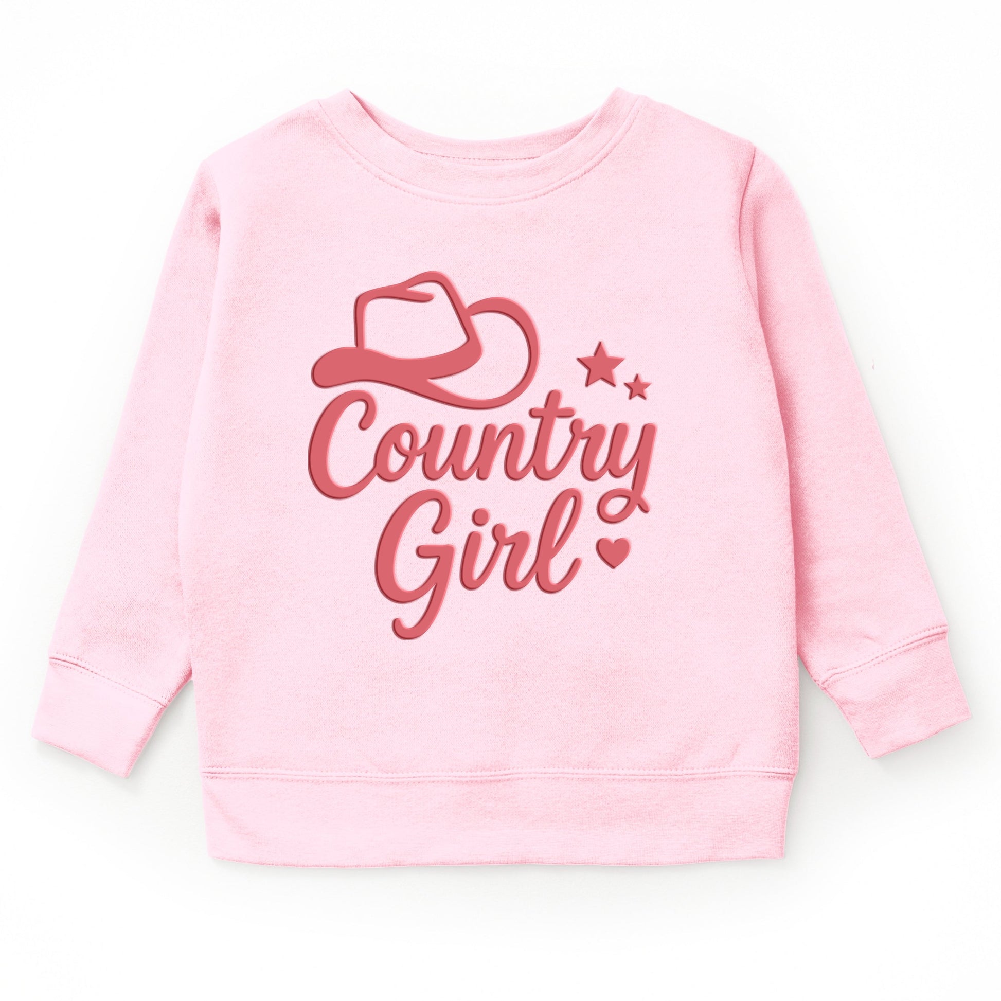 Country Girl Hat Puff Print  - Youth Graphic Sweatshirt