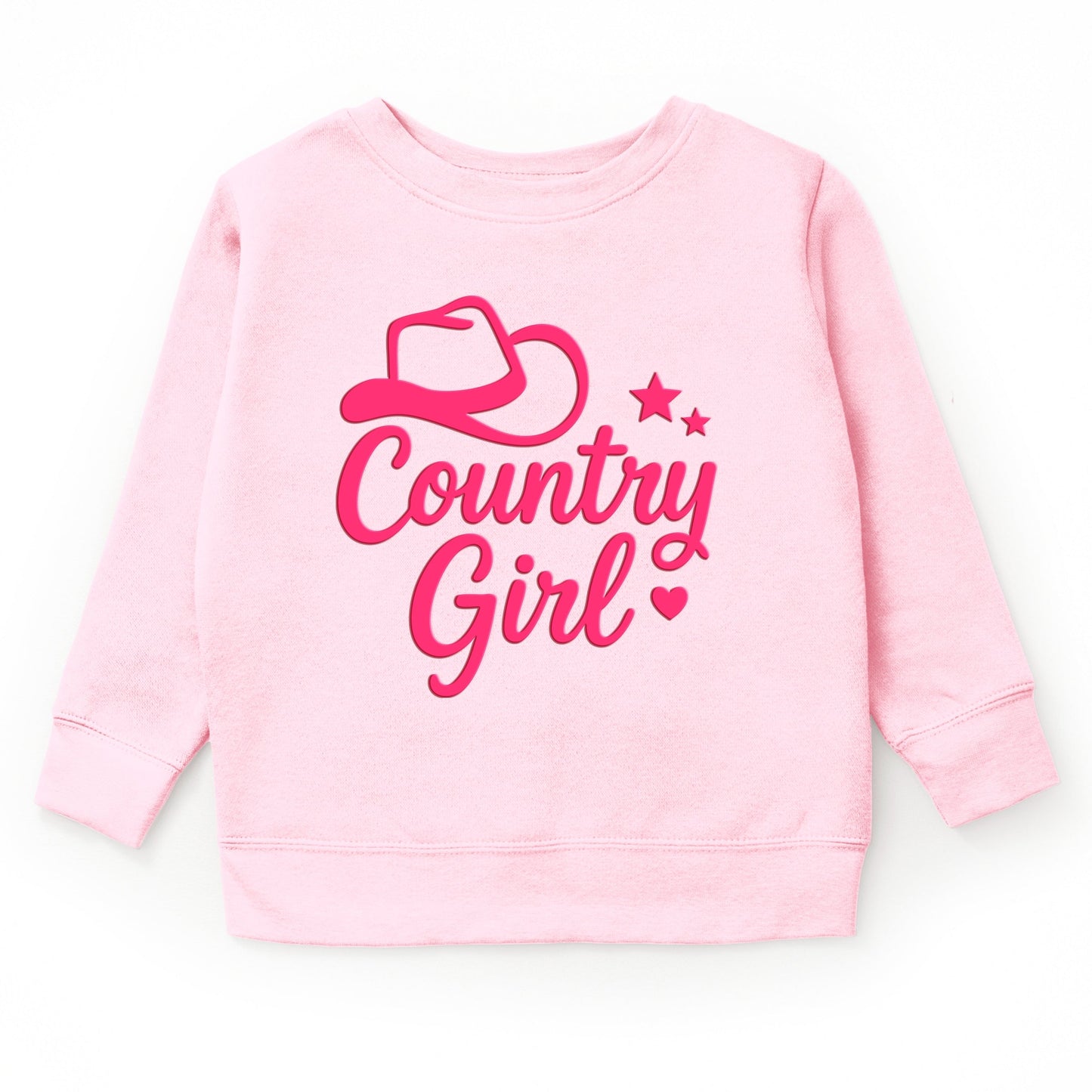 Country Girl Hat Puff Print  - Youth Graphic Sweatshirt