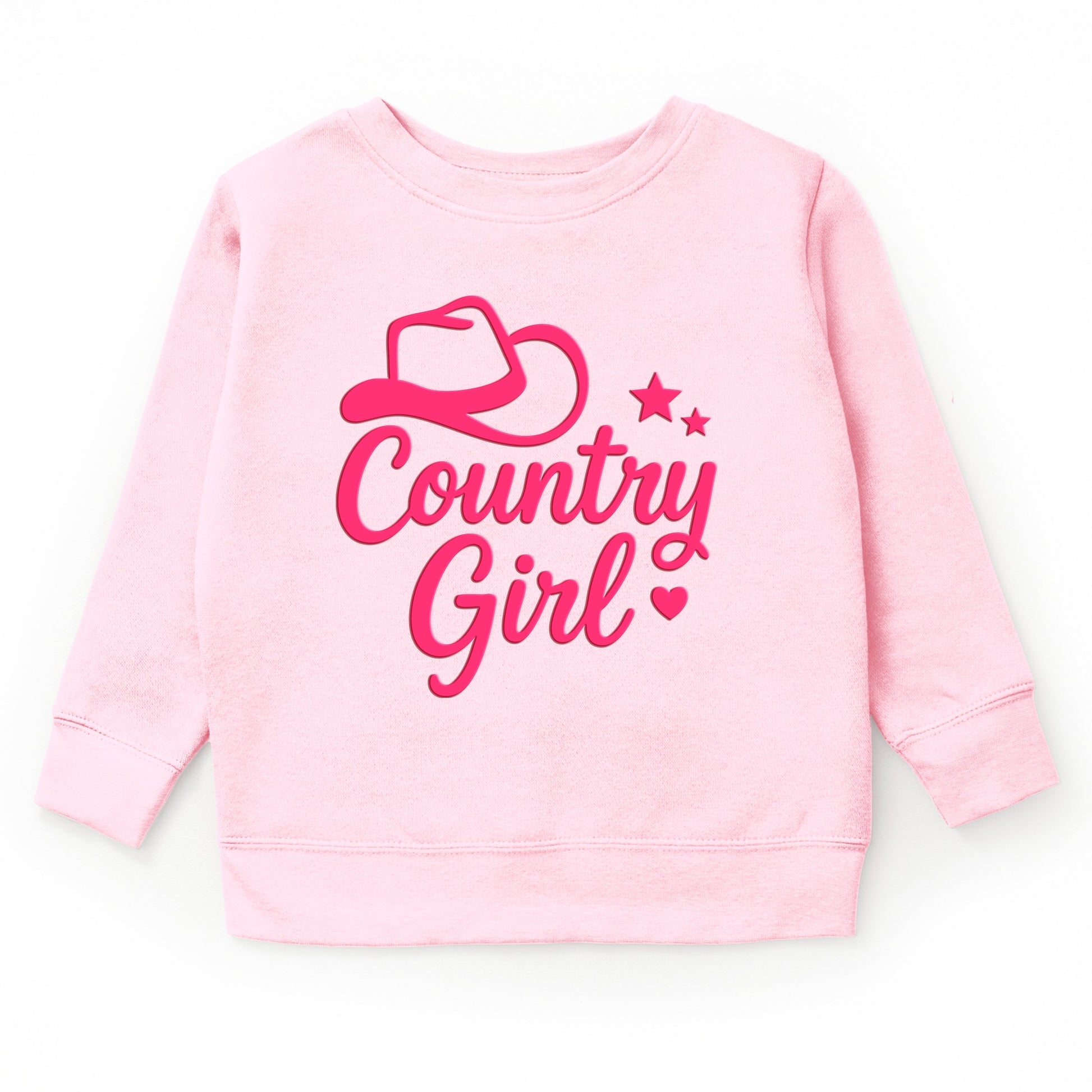 Country Girl Hat Puff Print  - Youth Graphic Sweatshirt