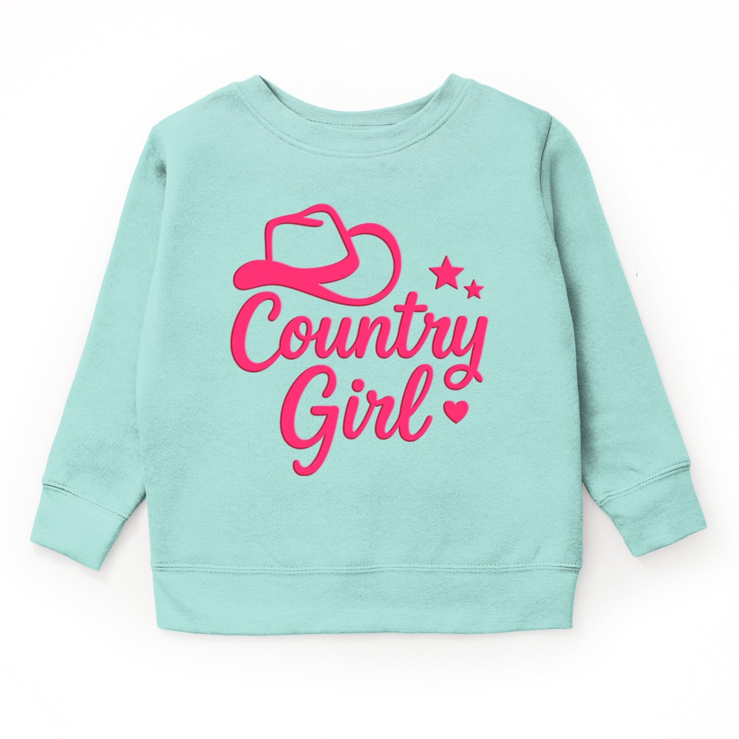 Country Girl Hat Puff Print  - Youth Graphic Sweatshirt