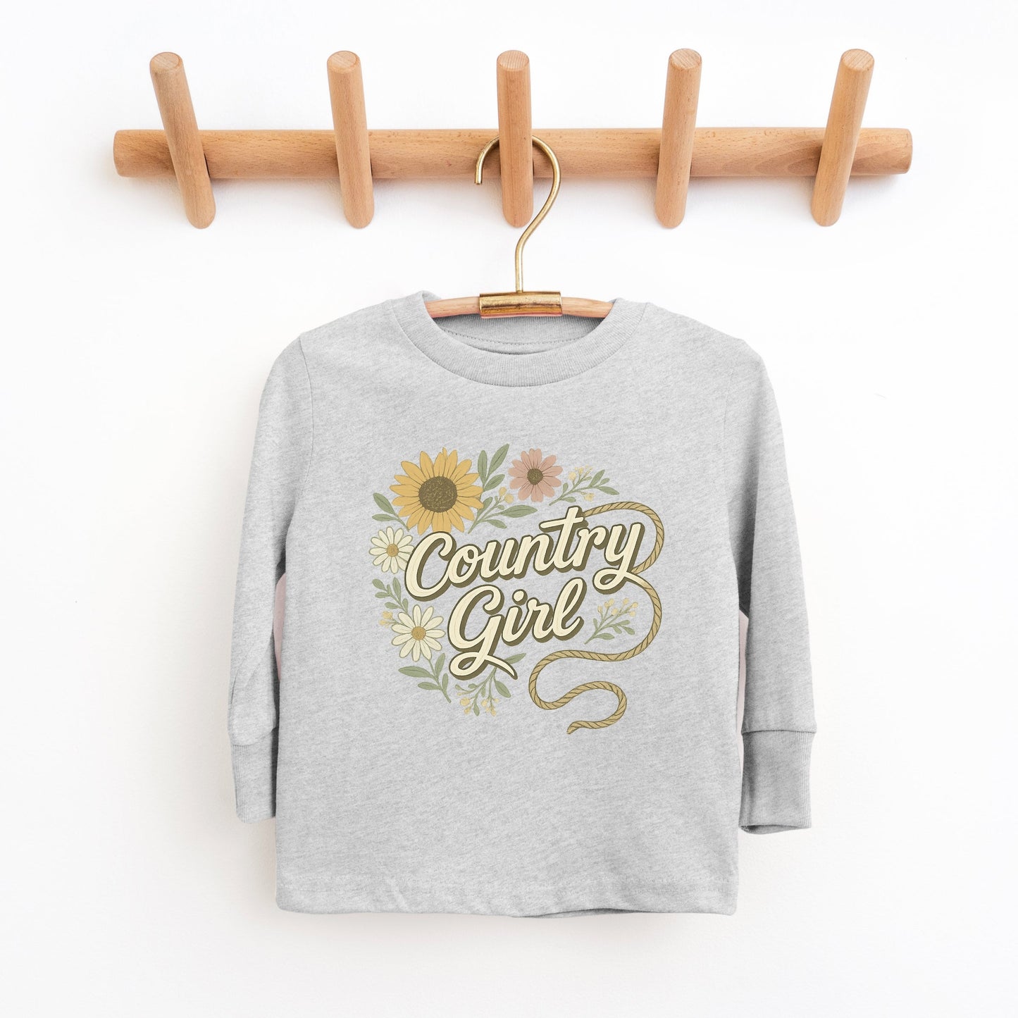 Country Girl Rope Watercolor  - Youth Long Sleeve Graphic T-Shirt