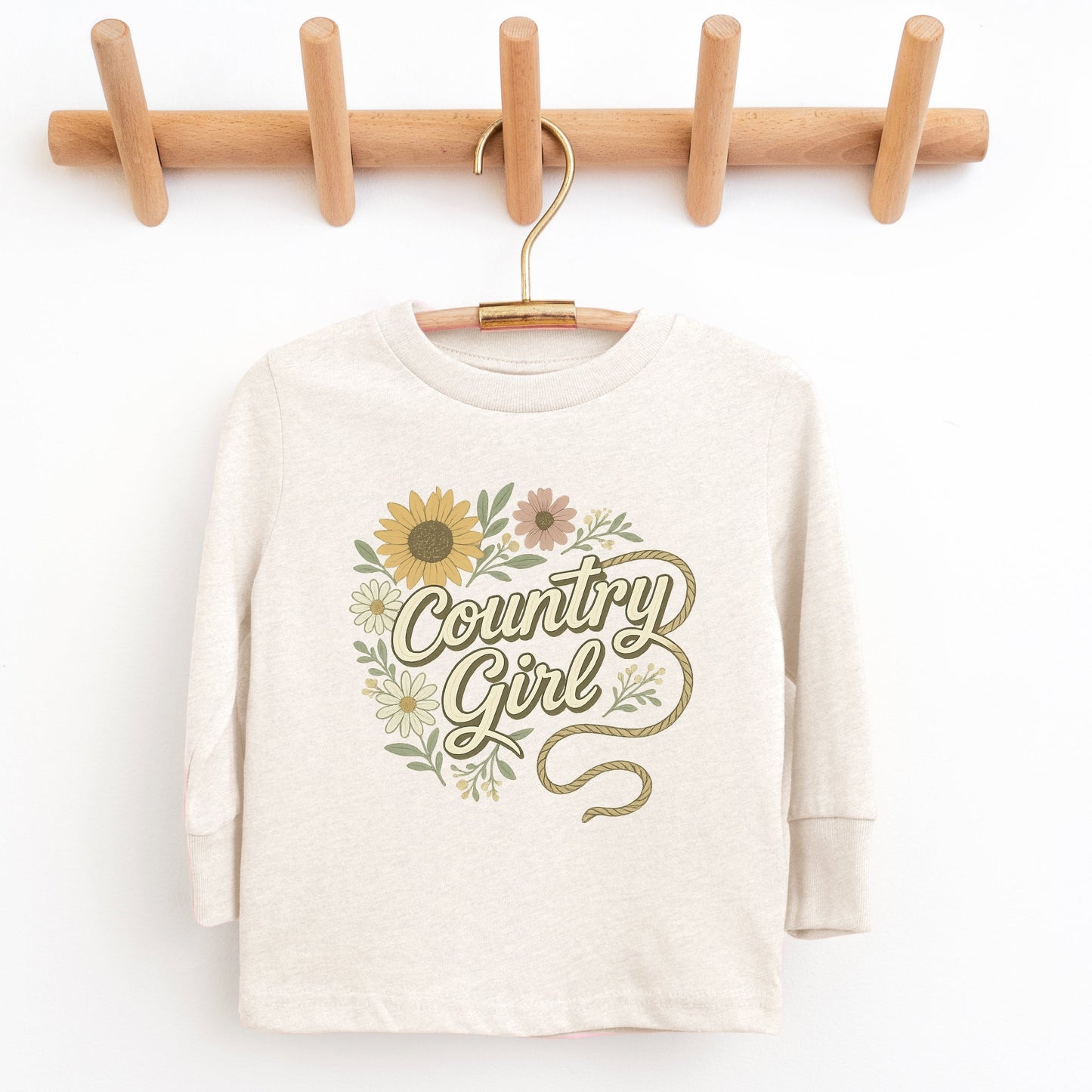 Country Girl Rope Watercolor  - Youth Long Sleeve Graphic T-Shirt