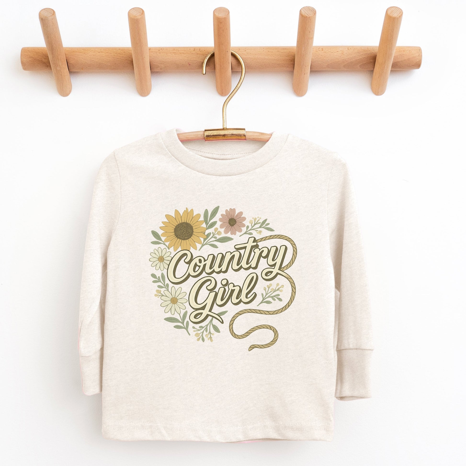 Country Girl Rope Watercolor  - Youth Long Sleeve Graphic T-Shirt