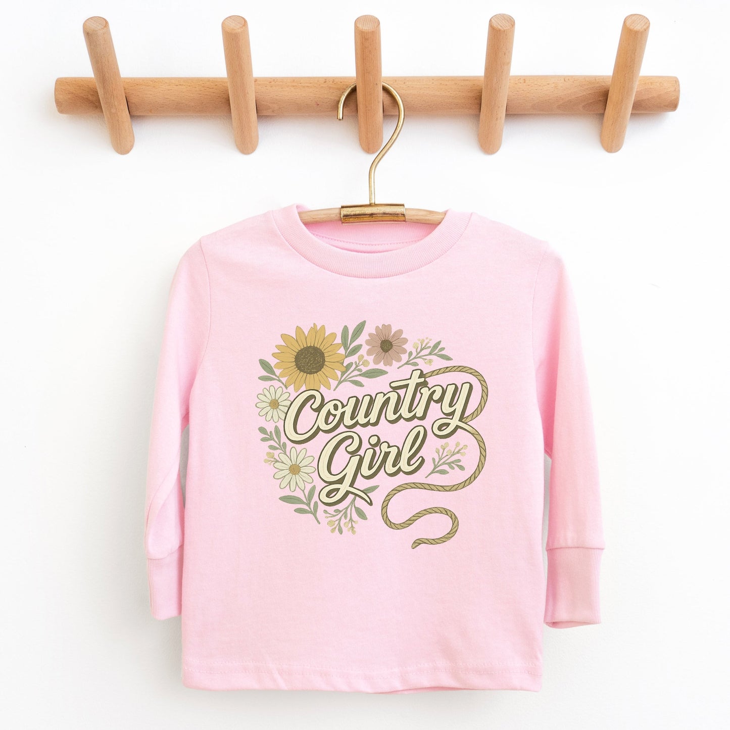 Country Girl Rope Watercolor  - Youth Long Sleeve Graphic T-Shirt