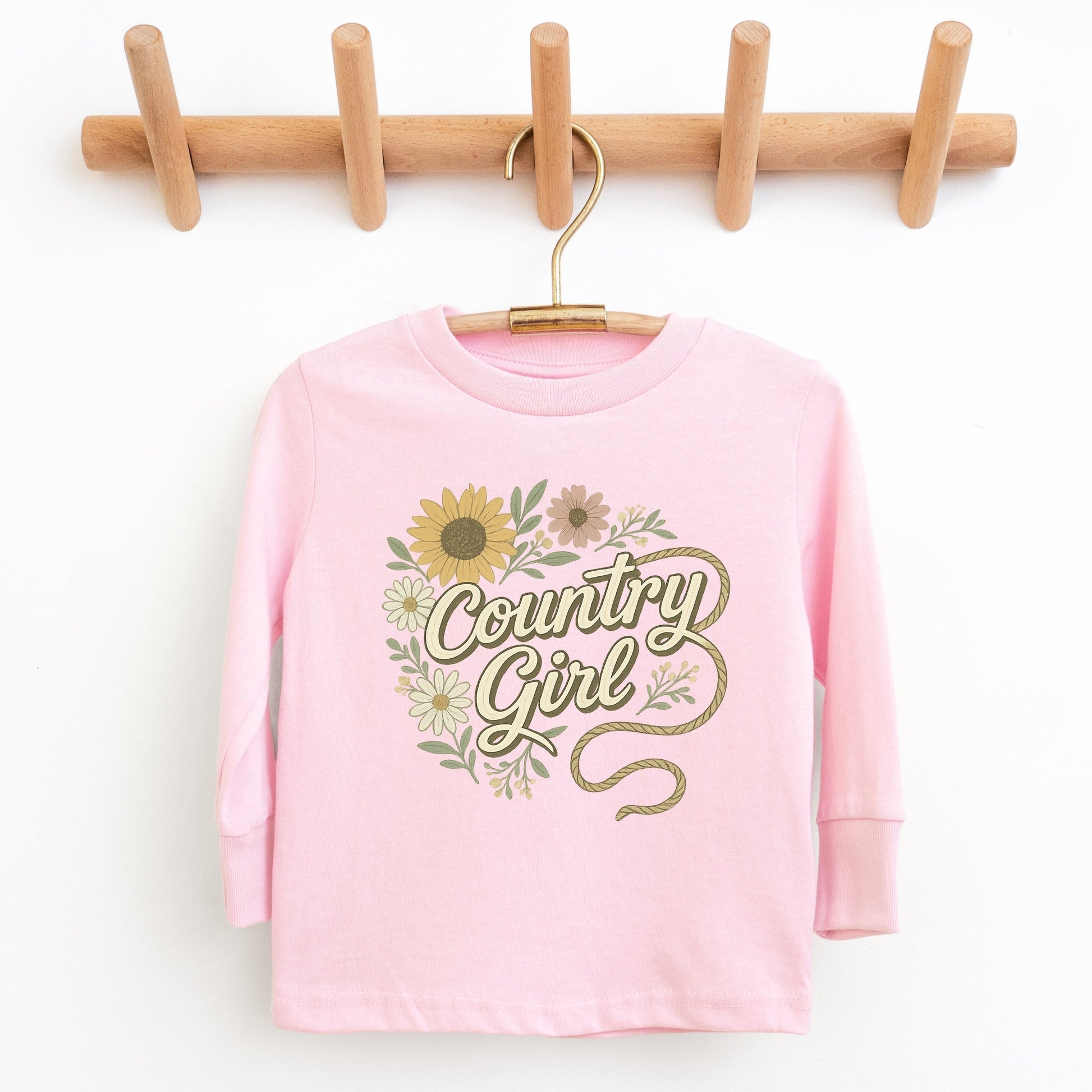 Country Girl Rope Watercolor  - Youth Long Sleeve Graphic T-Shirt