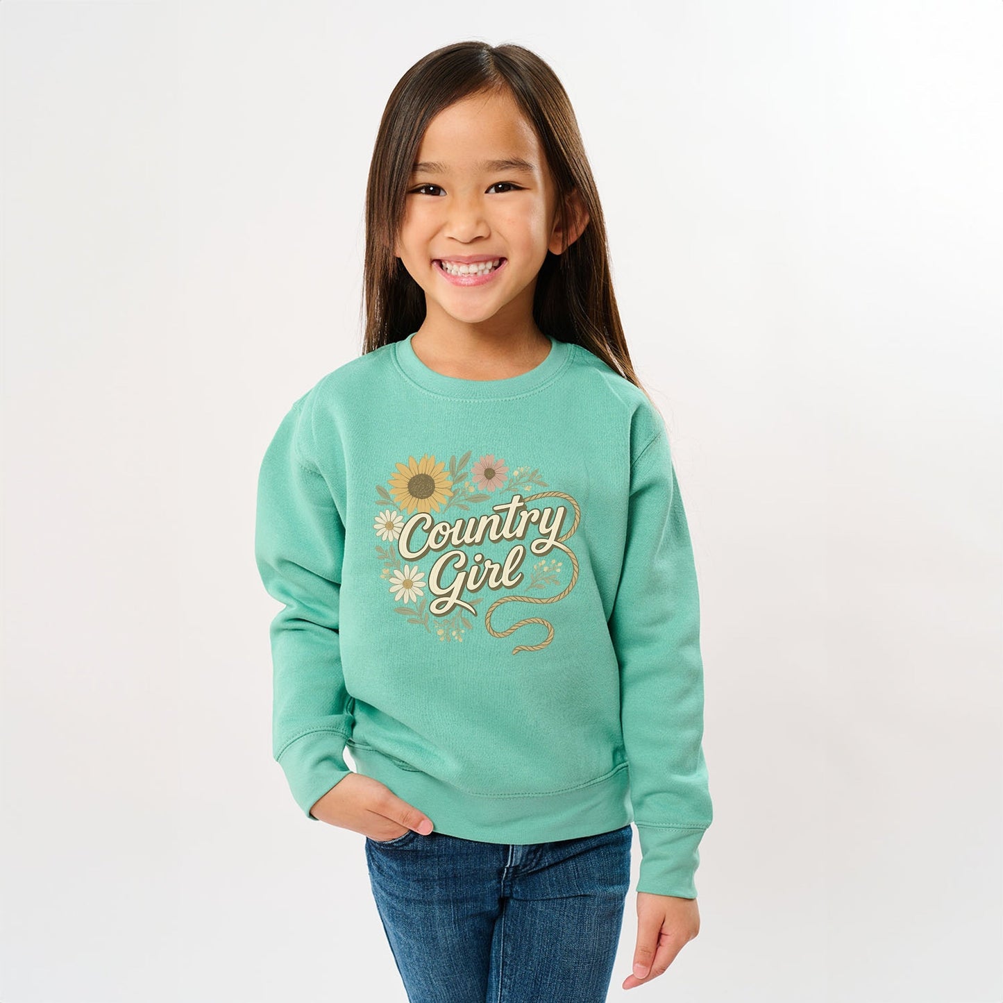 Country Girl Rope Watercolor  - Youth Graphic Sweatshirt