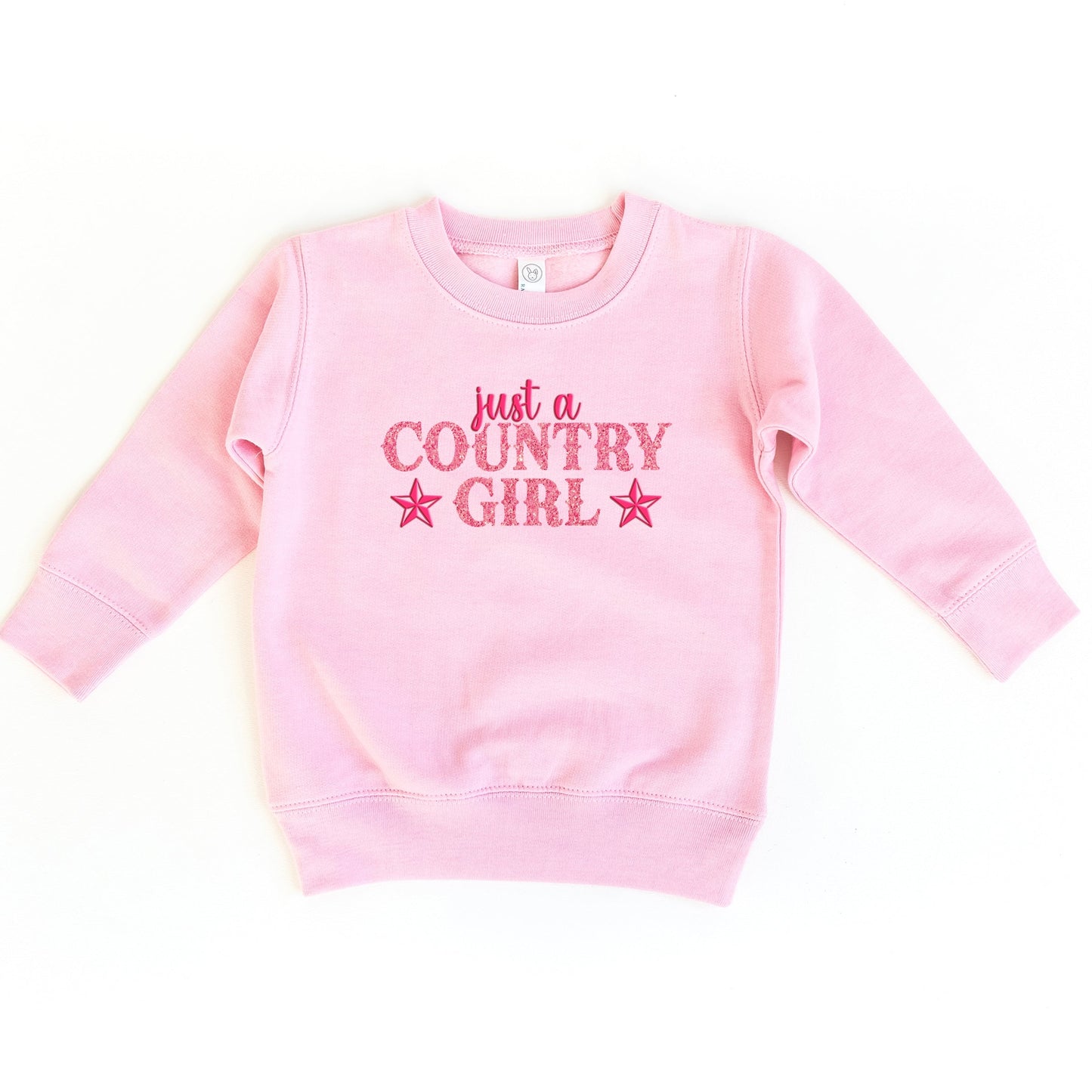 Just A Country Girl Stars Glitter/Puff Print - Toddler Graphic Sweatshirt
