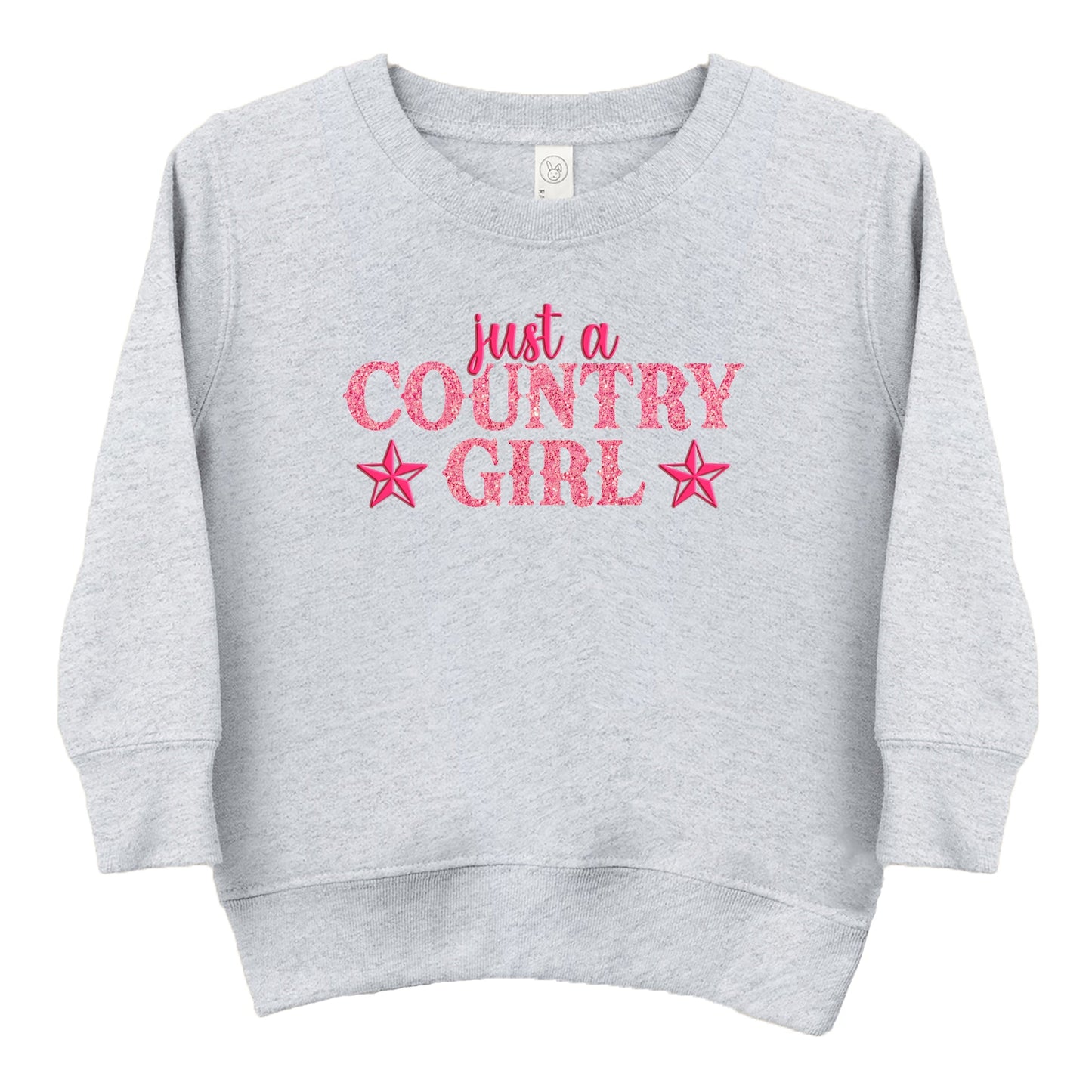 Just A Country Girl Stars Glitter/Puff Print - Toddler Graphic Sweatshirt