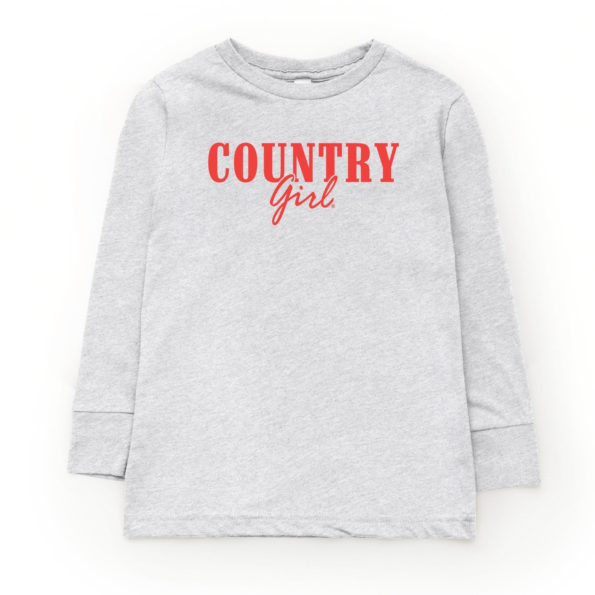 Country Girl Puff Print - Youth Long Sleeve Graphic T-Shirt
