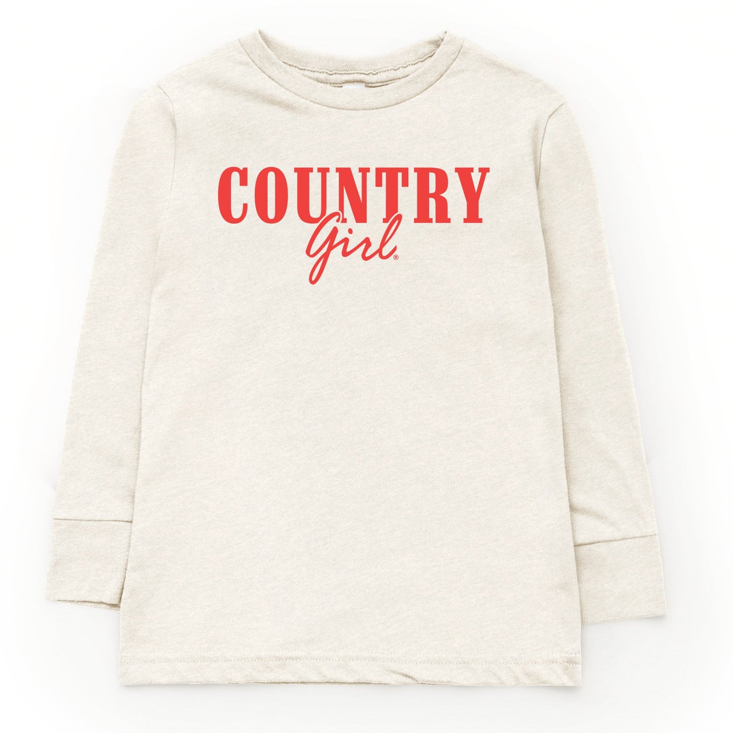 Country Girl Puff Print - Youth Long Sleeve Graphic T-Shirt