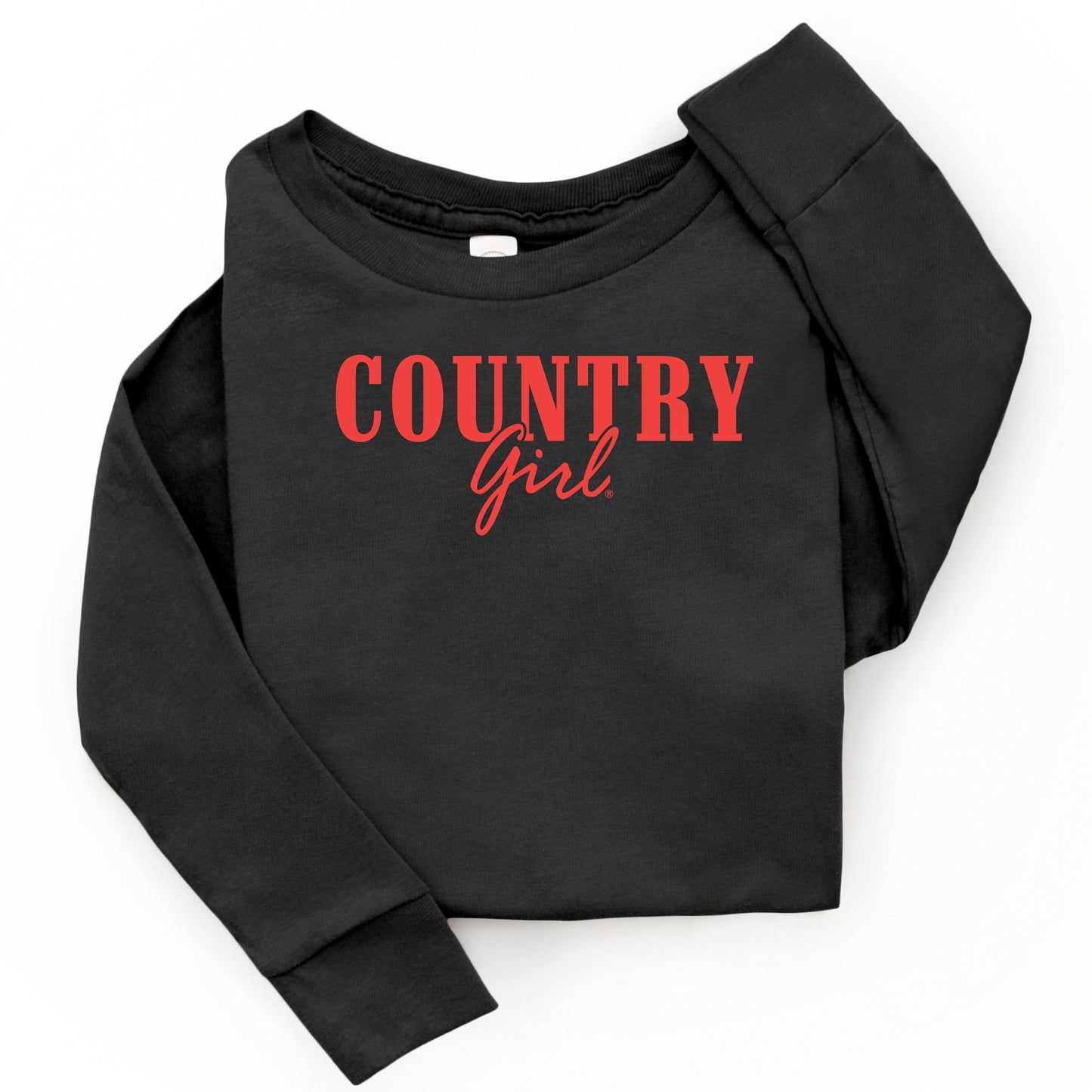 Country Girl Puff Print - Youth Long Sleeve Graphic T-Shirt