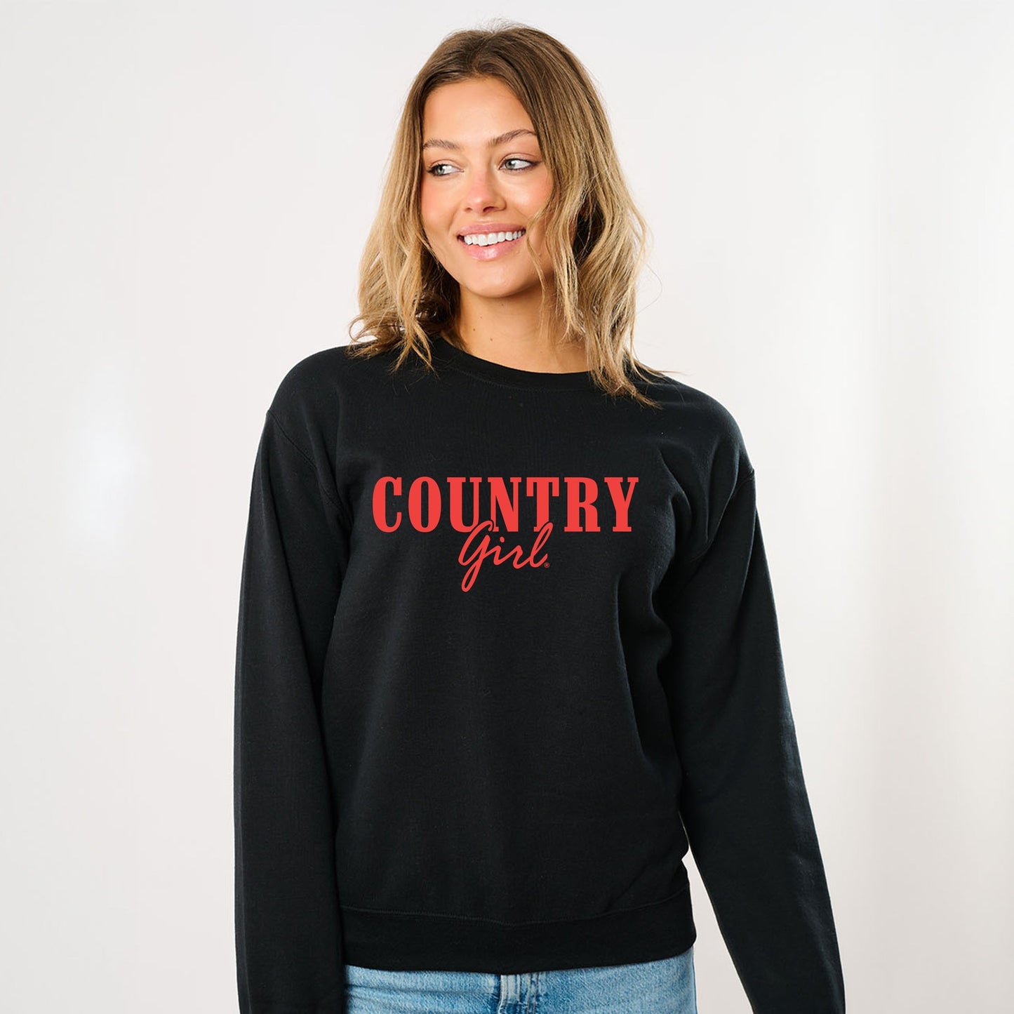 Country Girl Puff Print - Women's Graphic Sweatshirt