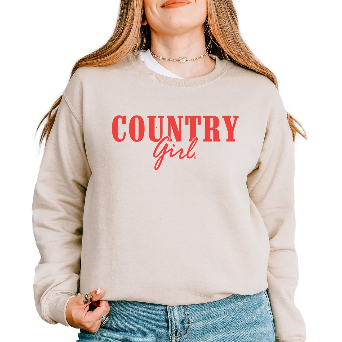 Country Girl Puff Print - Women's Graphic Sweatshirt