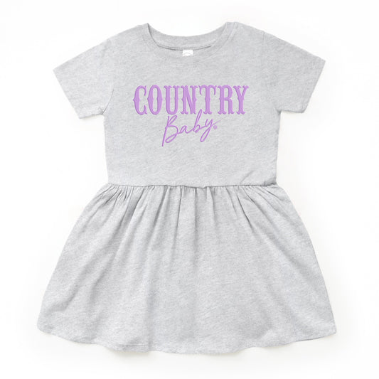 Country Baby Puff Print  - Toddler Graphic Dress