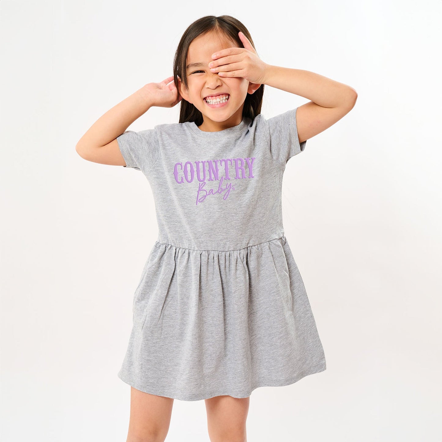 Country Baby Puff Print  - Toddler Graphic Dress