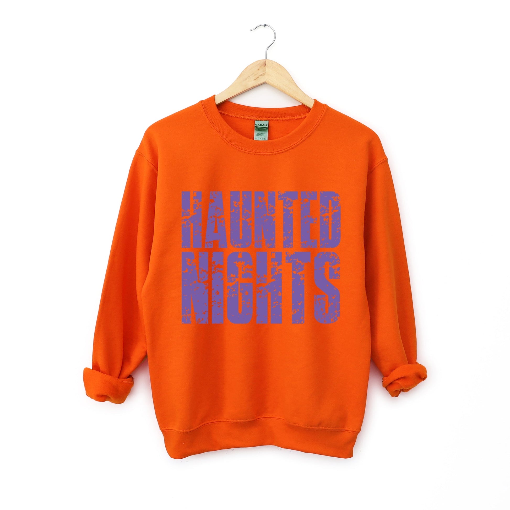 Haunted Nights Block Distressed - Women's Graphic Sweatshirt