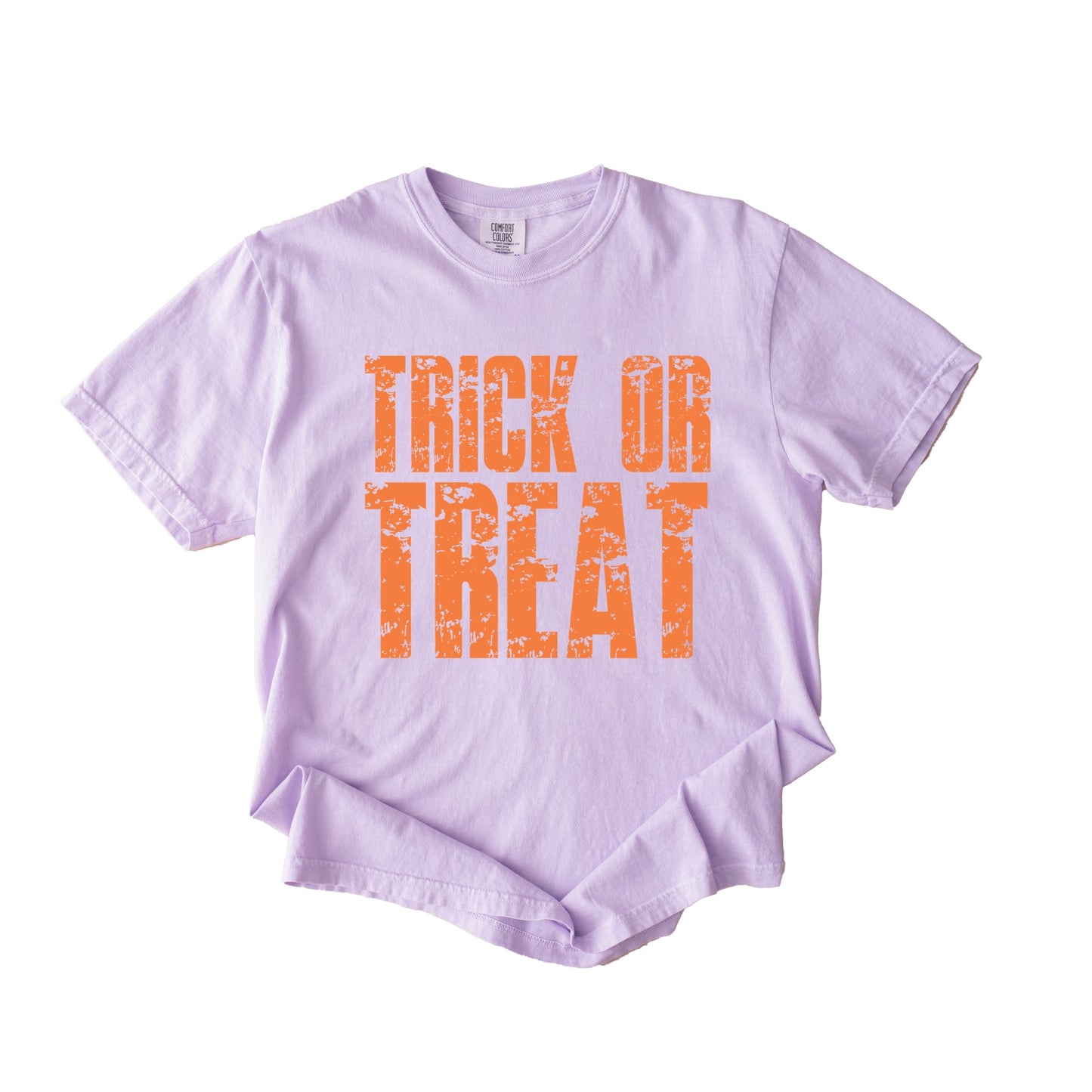 Trick or Treat Block Distressed - Women's Garment Dyed Graphic T-Shirt