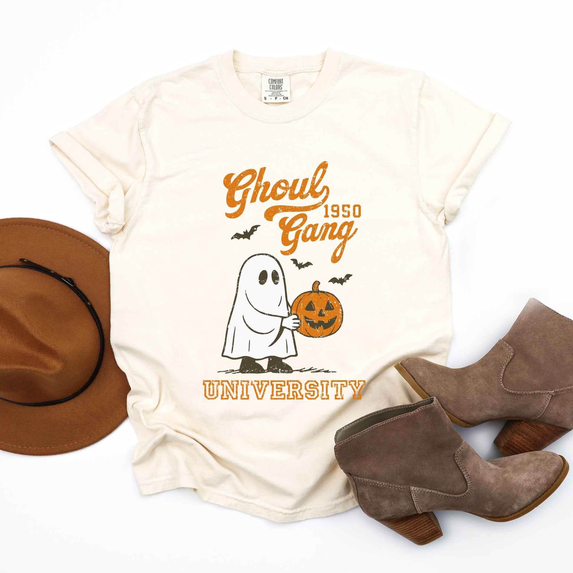 Ghoul Gang University 1950 - Women's Garment Dyed Graphic T-Shirt