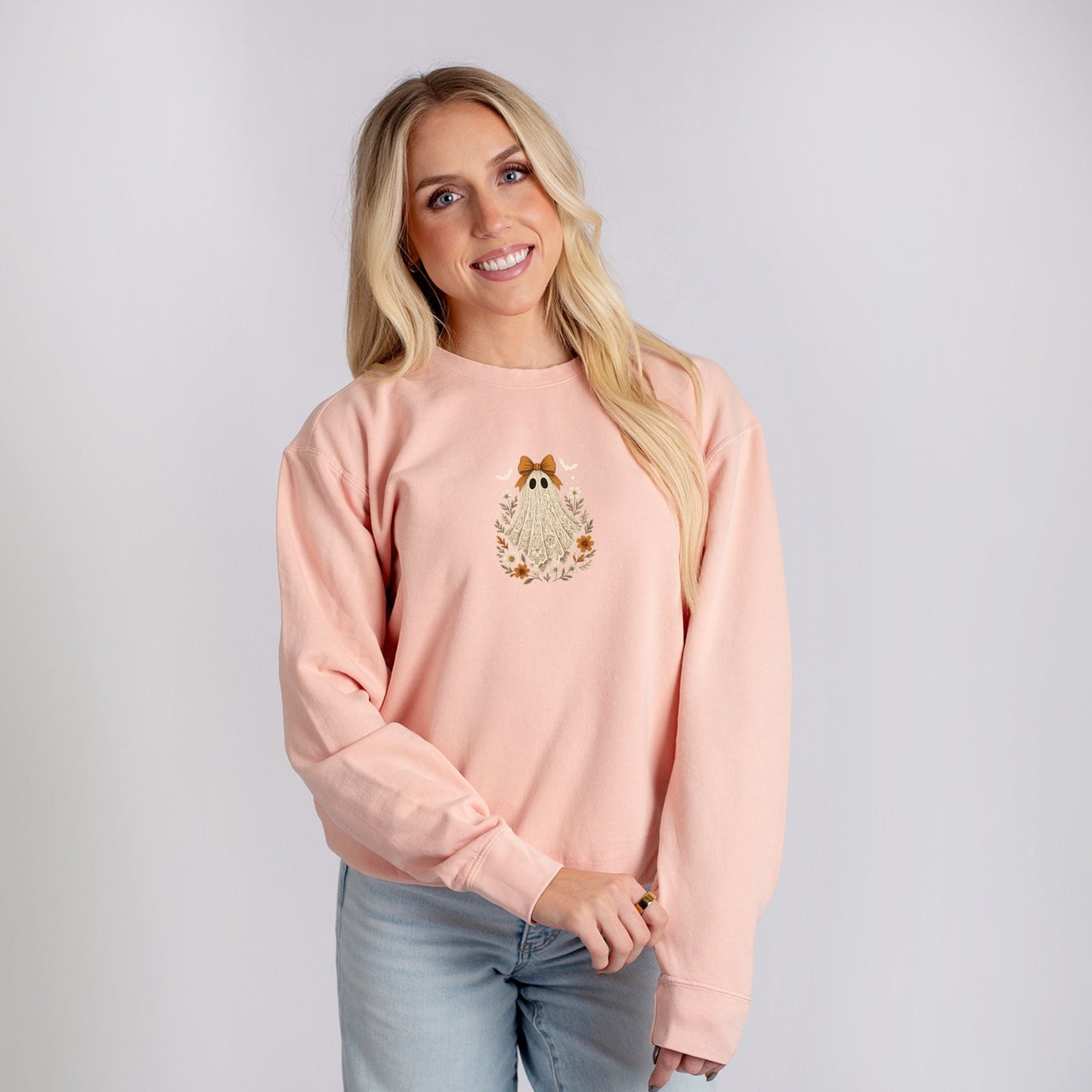 Coquette Lace Ghost  - Women's Lightweight Garment Dyed Sweatshirt