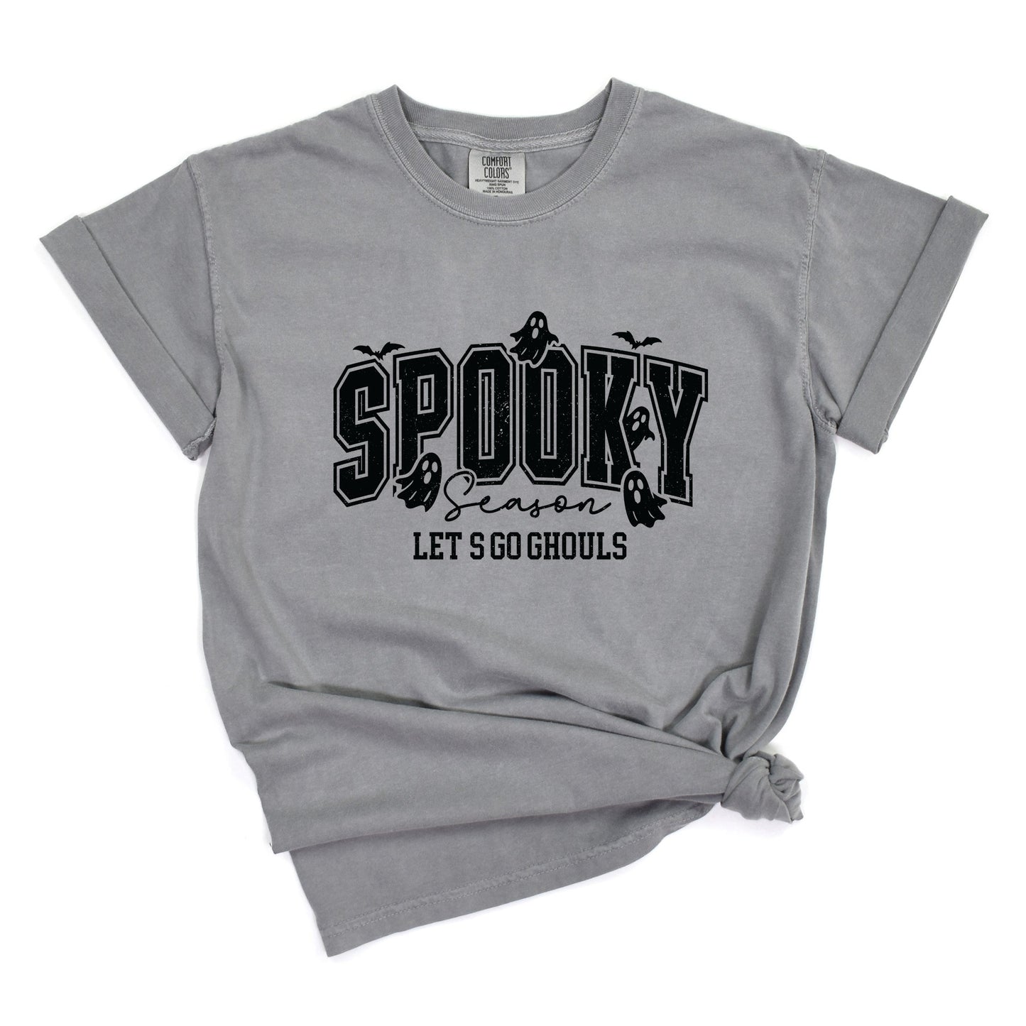 Let's Go Ghouls Varsity - Women's Garment Dyed Graphic T-Shirt